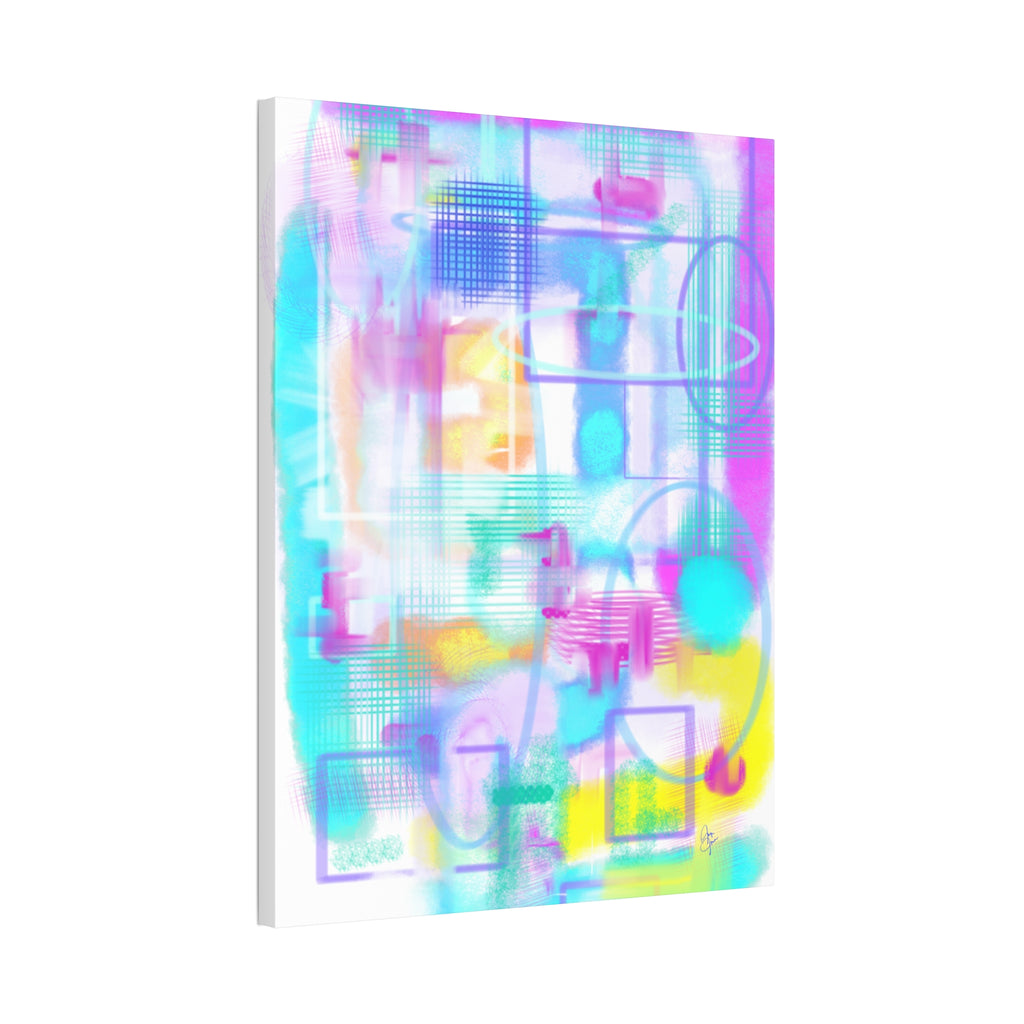 Abstract Pastel Canvas Print — Soft Watercolor Geometric Wall Art