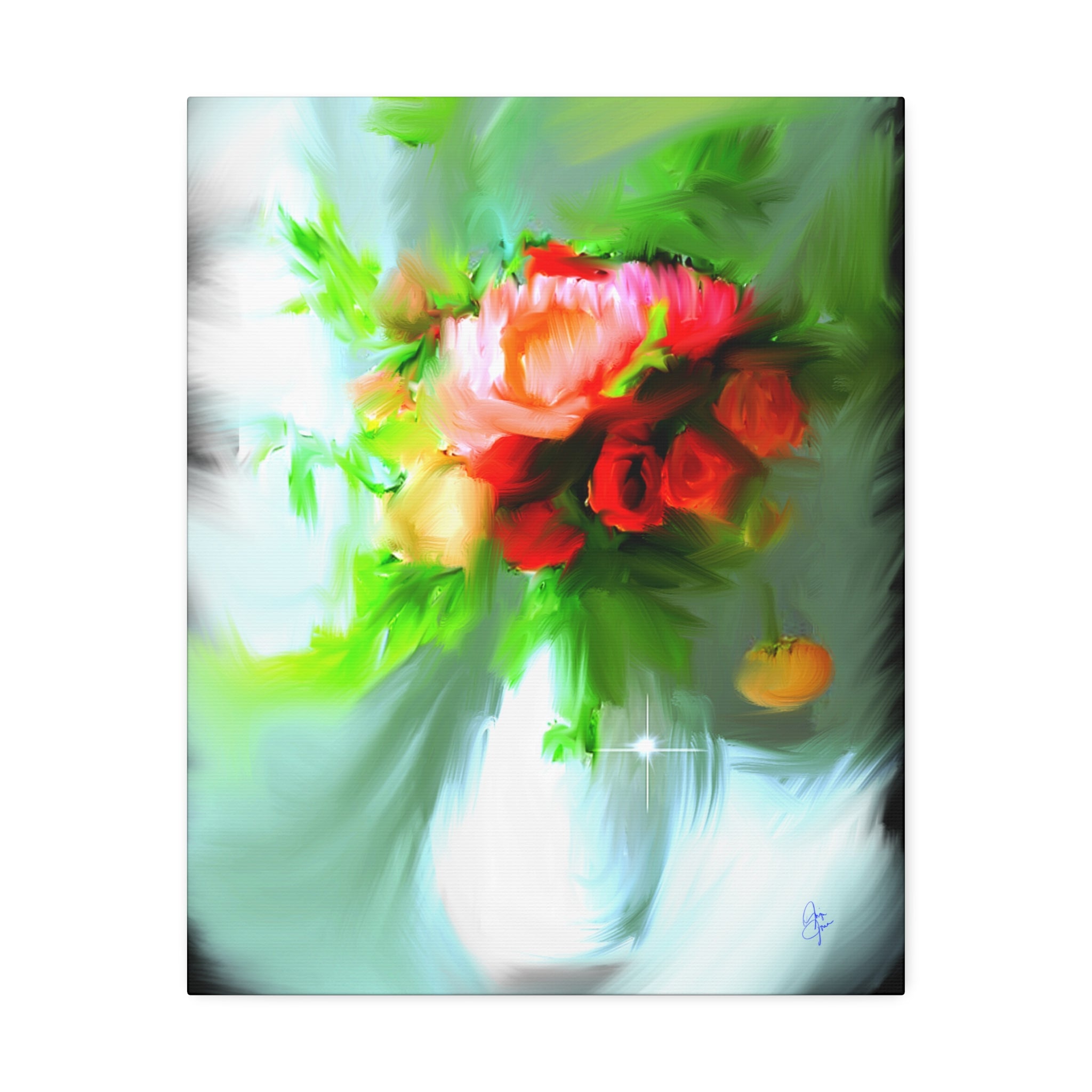 Vibrant Floral Bouquet Canvas Wall Art — Stretched 1.5"