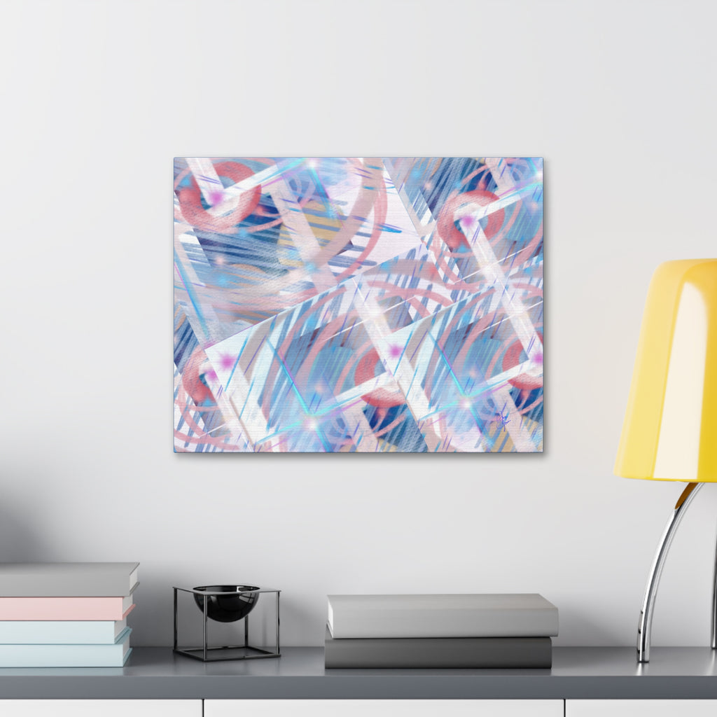 Abstract Pastel Flamingo Canvas Stretch 1.5" - Modern Tropical Wall Art