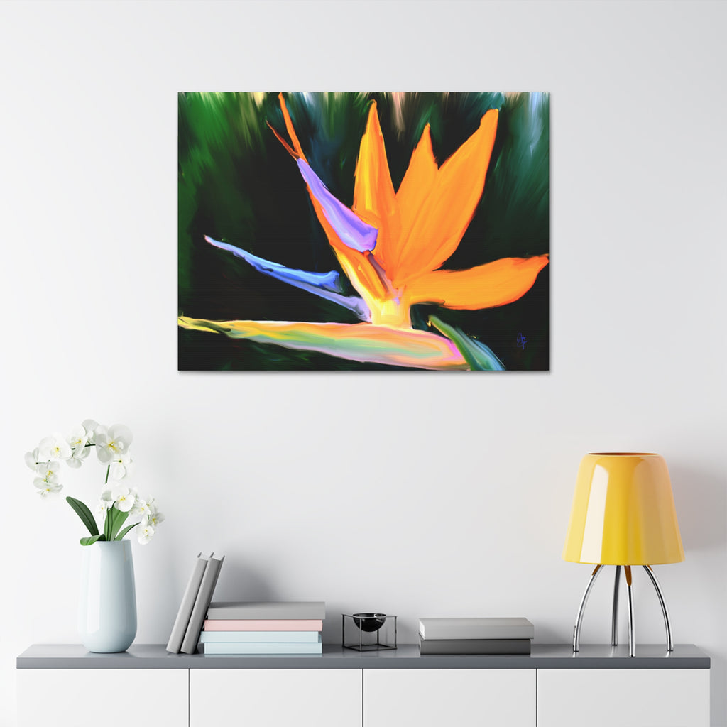 Bird of Paradise Floral Canvas Print — Vibrant Tropical Wall Art