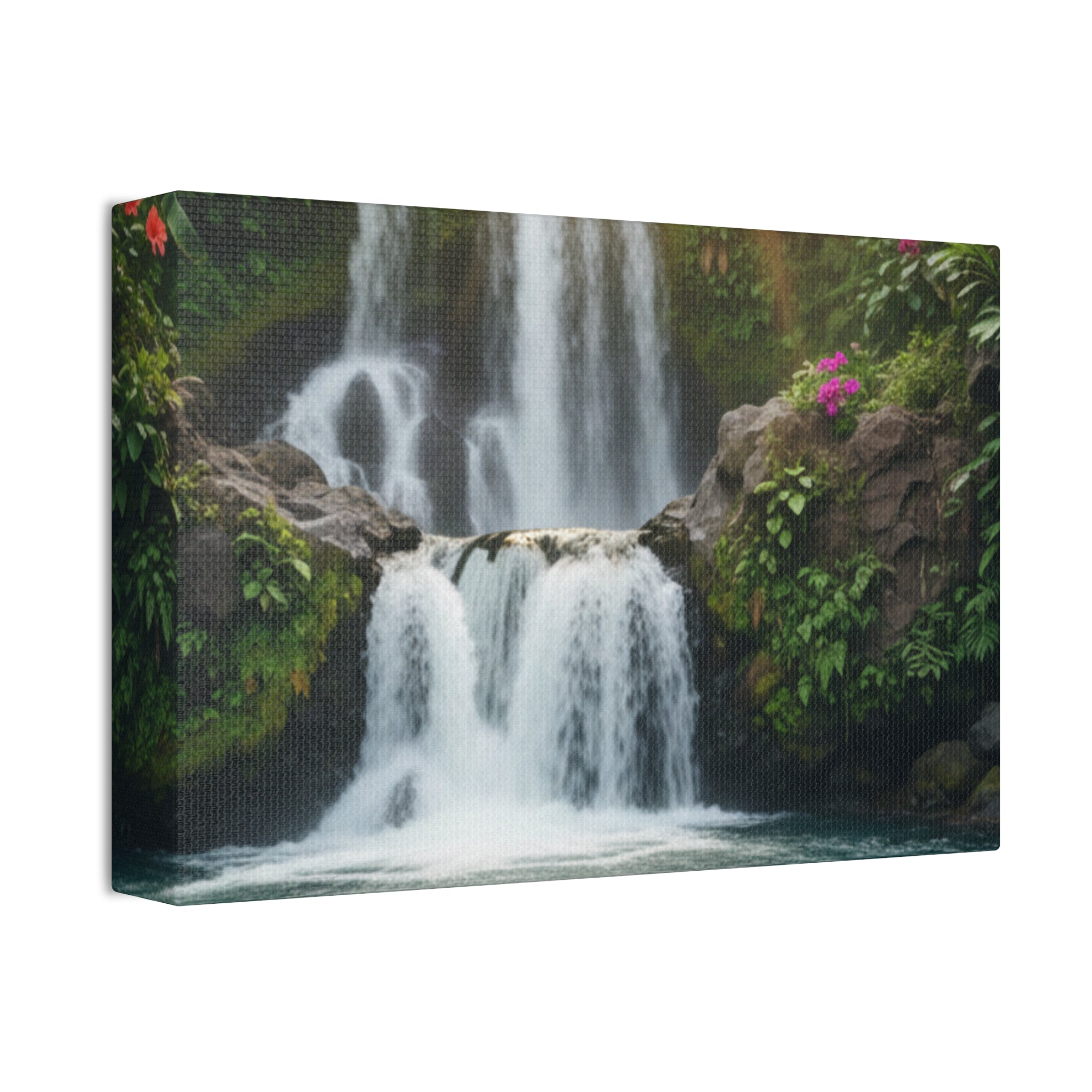 Waterfall Canvas Wall Art – Stretched 1.5" Nature Print