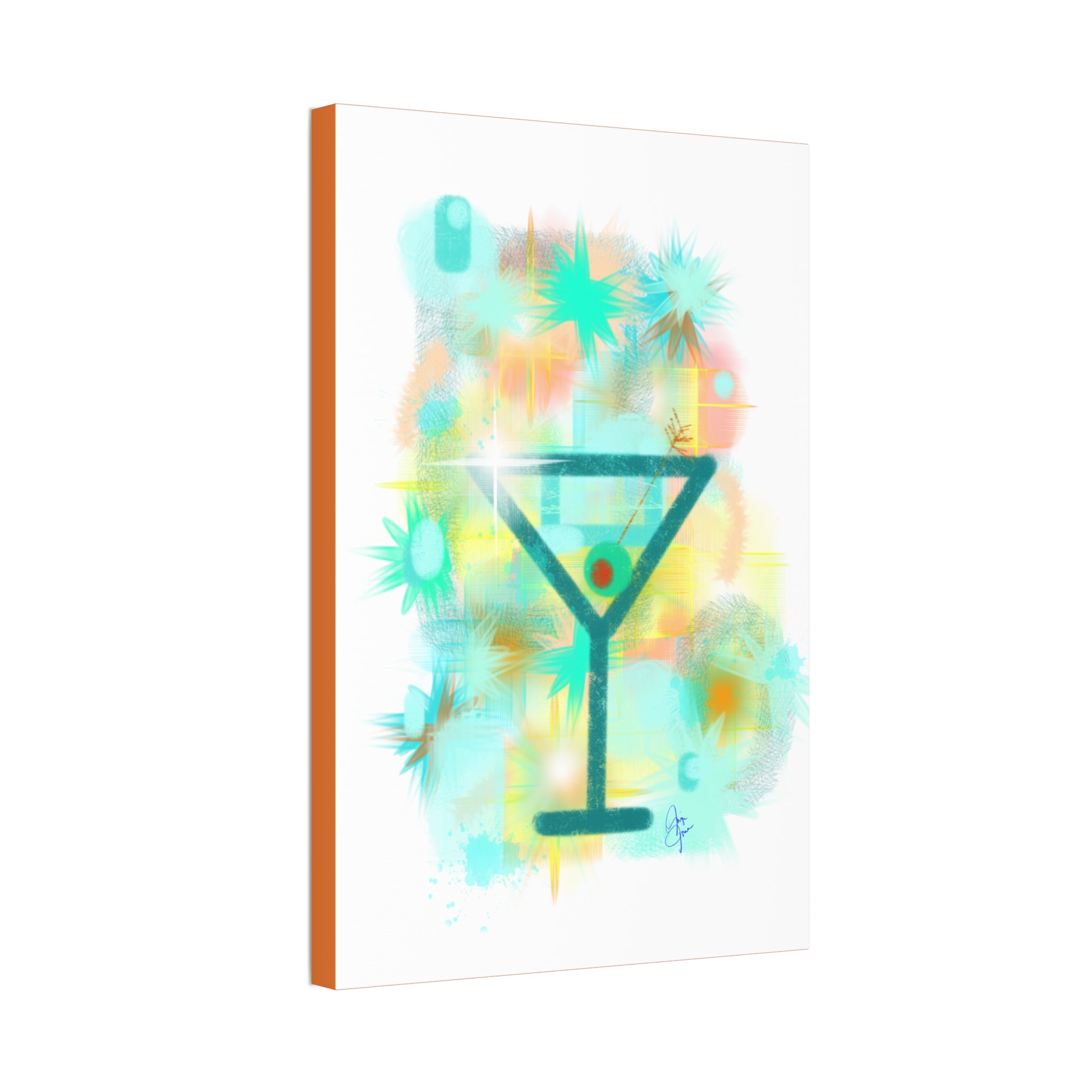 Martini Pop Art Canvas — Colorful Retro Cocktail Wall Art