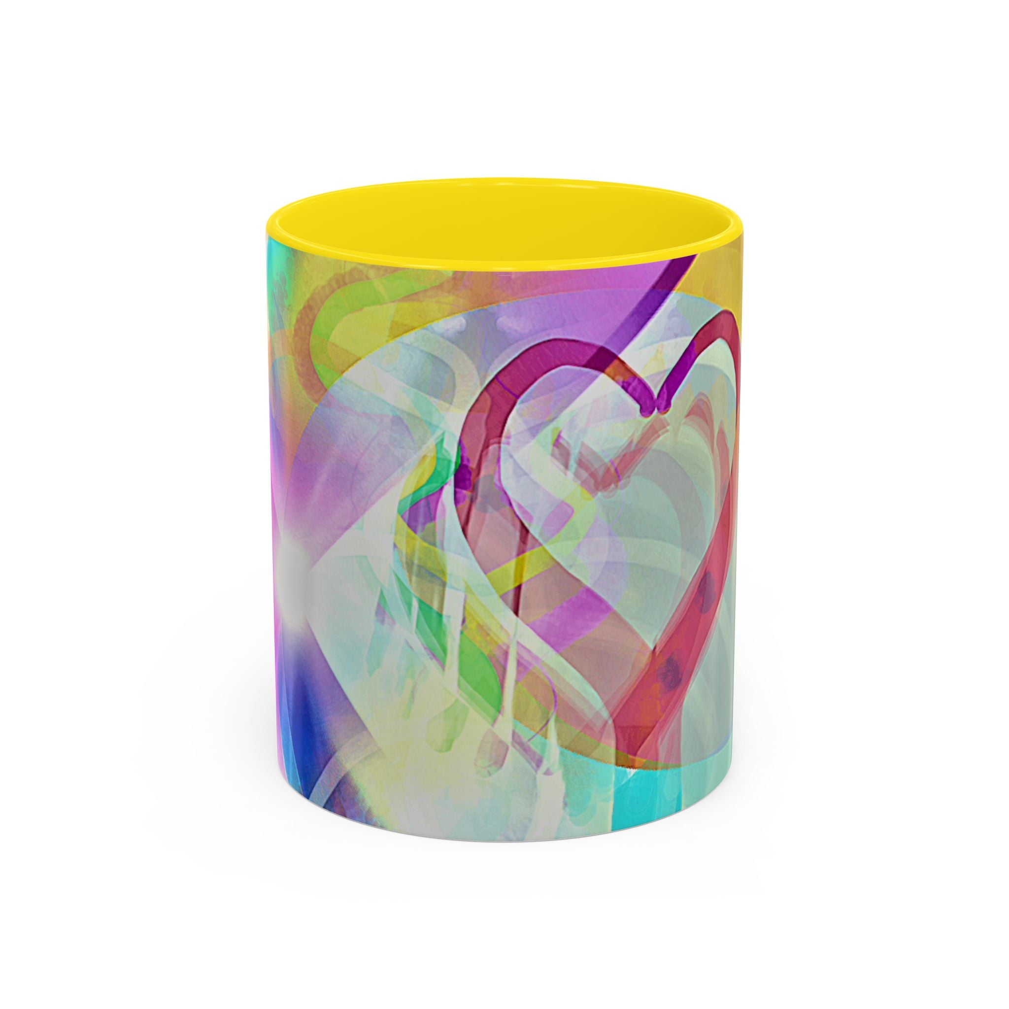 Colorful Heart Coffee Mug – Vibrant Abstract Love Accent Mug (11/15oz)