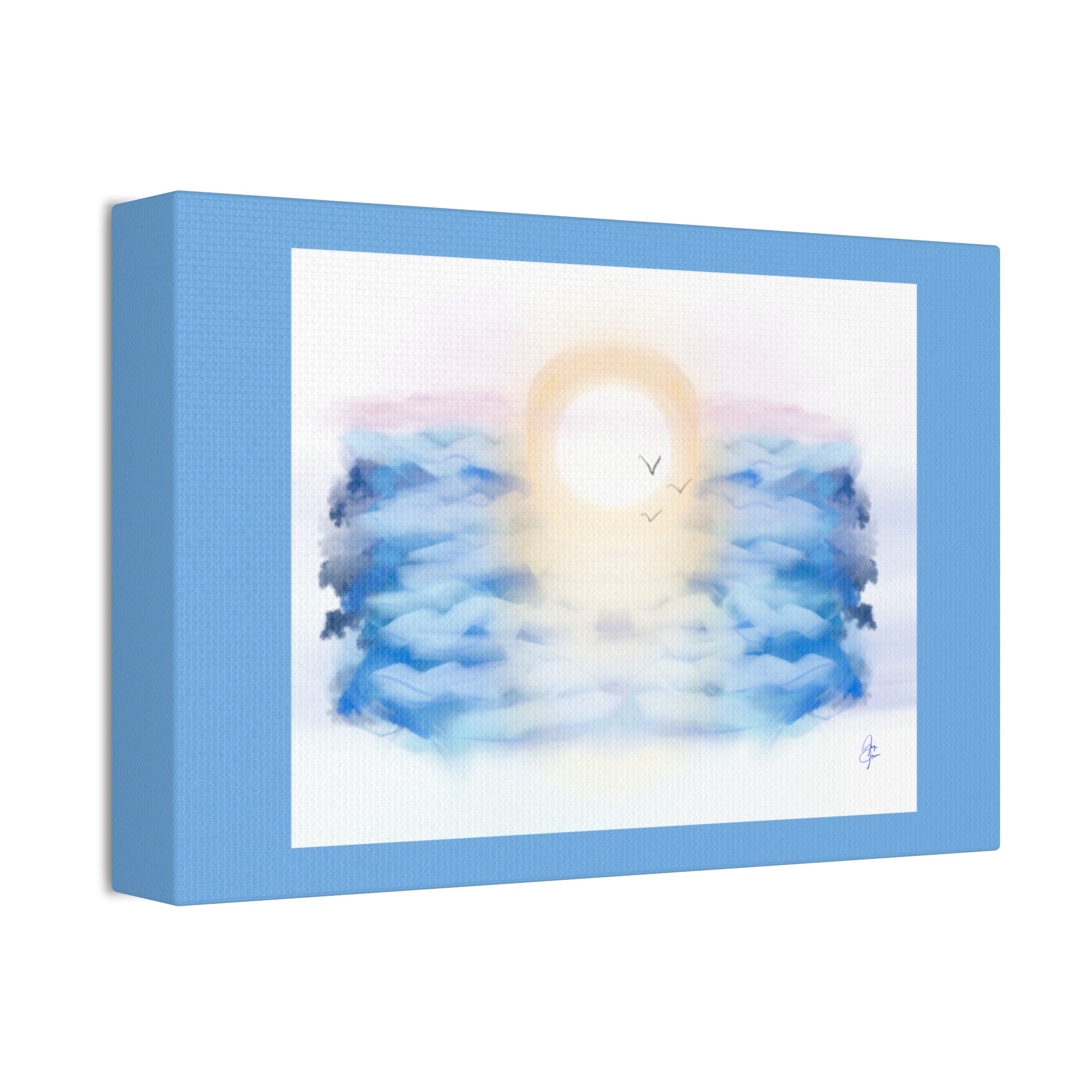 Sunrise Seascape Canvas Print — Soothing Ocean Wall Art, 1.5" Stretched