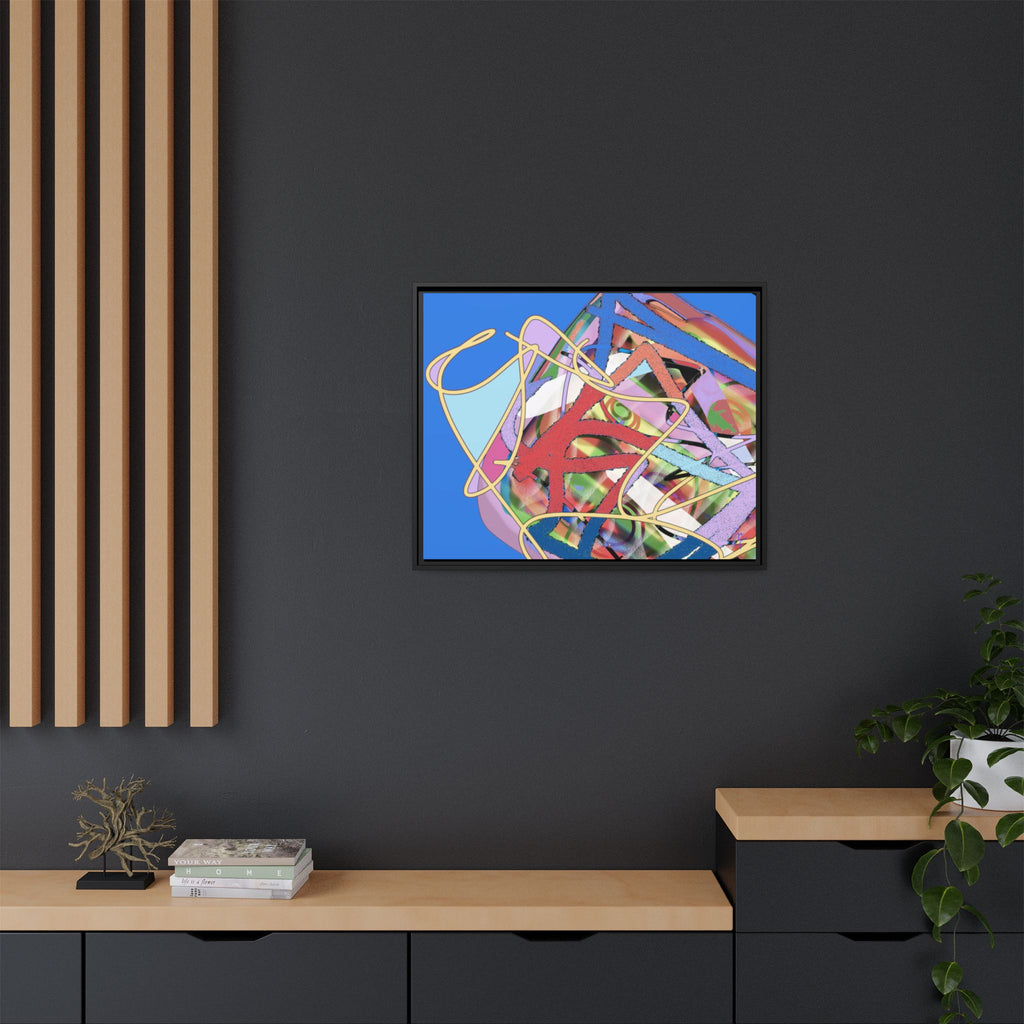 Abstract Multi‑Color Framed Canvas Art – Vibrant Modern Wall Decor
