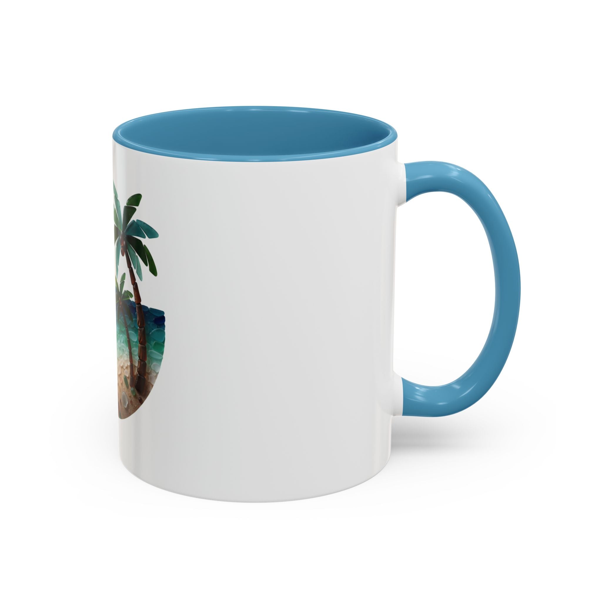 Sunset Beach Coffee Mug — Tropical Palm Ocean Sunrise Accent Mug (11/15oz)