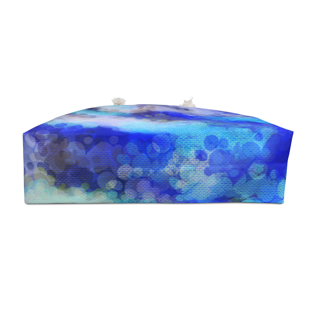 Blue Bokeh Weekender Bag — Abstract Ocean Travel Tote