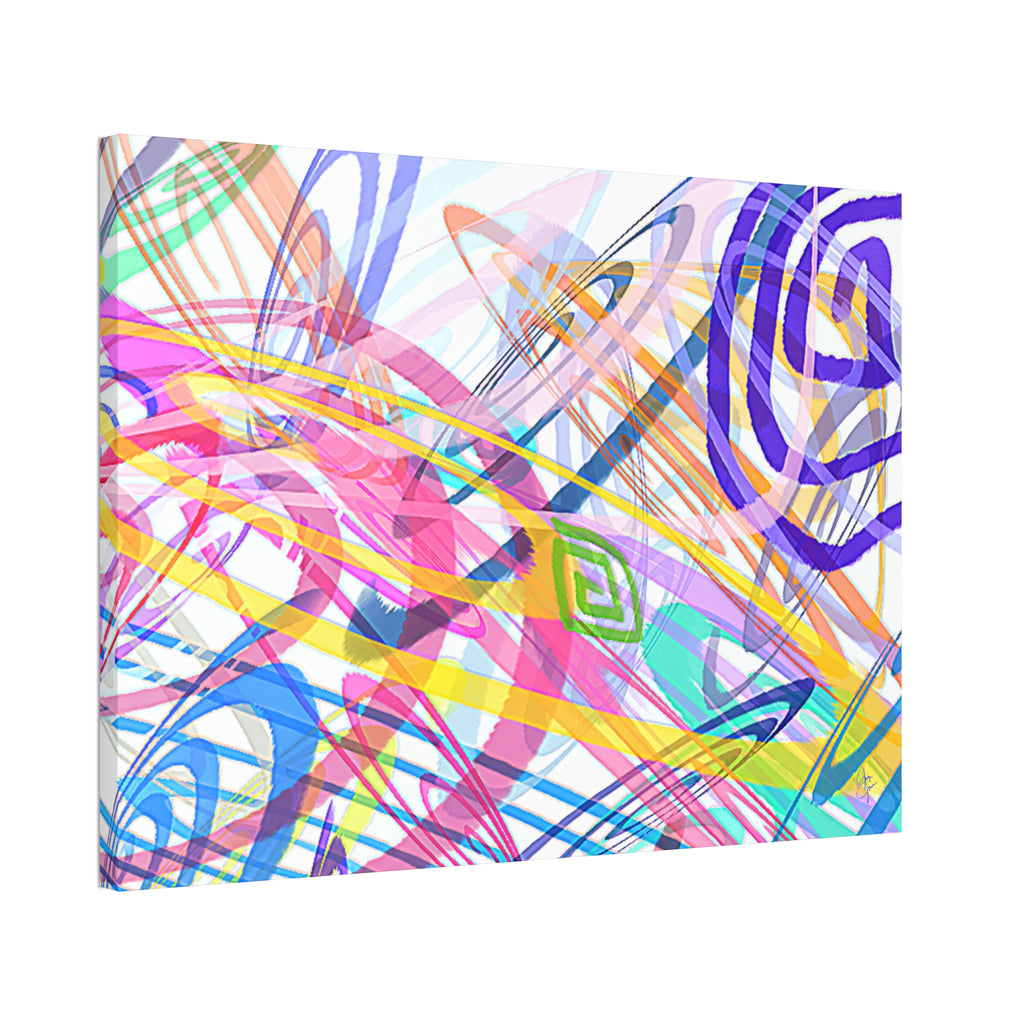 Abstract Rainbow Scribble Canvas – Colorful Modern Wall Art (1.5" Stretched)