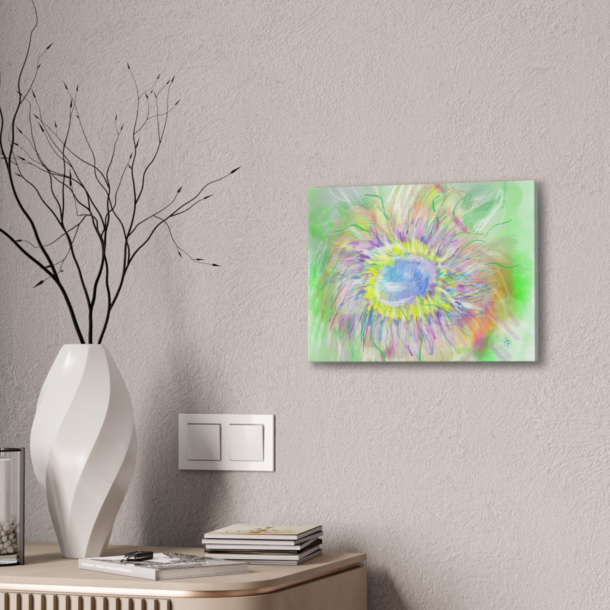 Abstract Pastel Bloom Canvas Print — Floral Wall Art for Living Room & Nursery