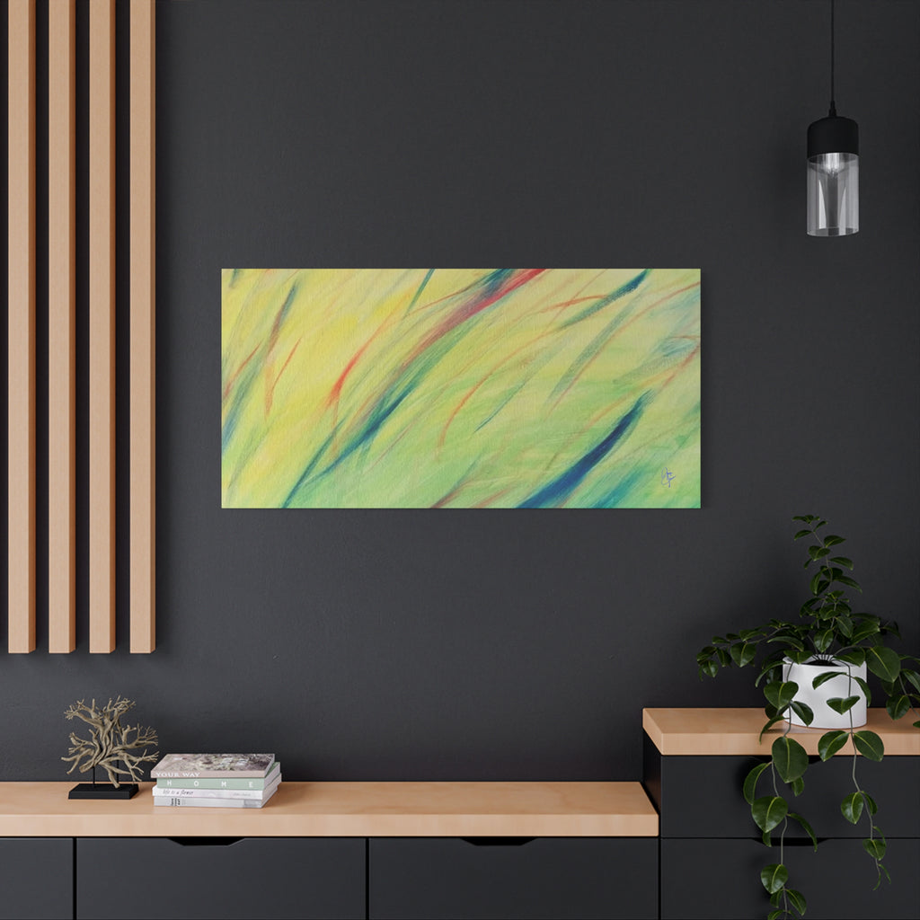 Abstract Windblown Grasses Matte Canvas Wall Art