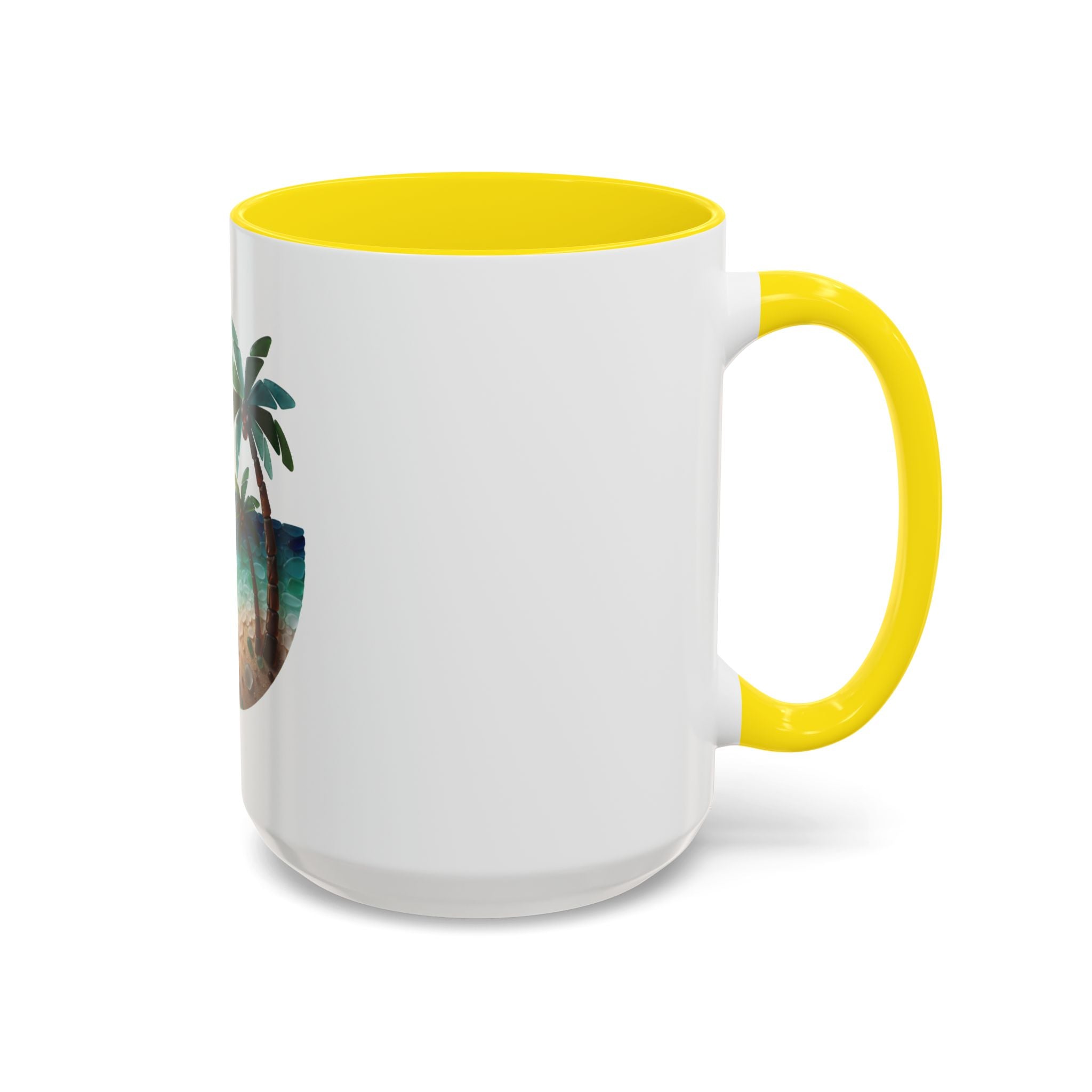 Sunset Beach Coffee Mug — Tropical Palm Ocean Sunrise Accent Mug (11/15oz)