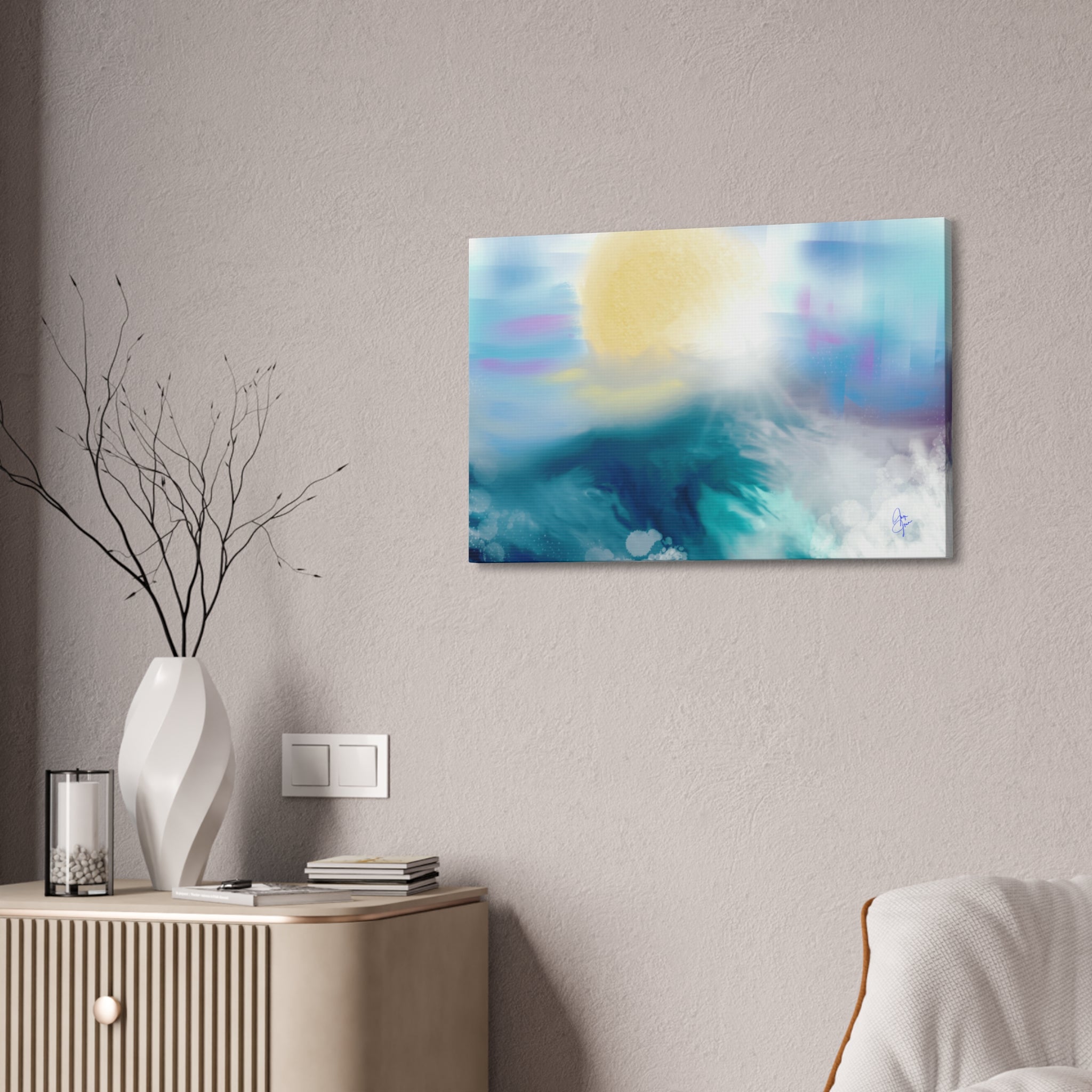 Ocean Sunrise Abstract Canvas Print — Stretched 1.5"