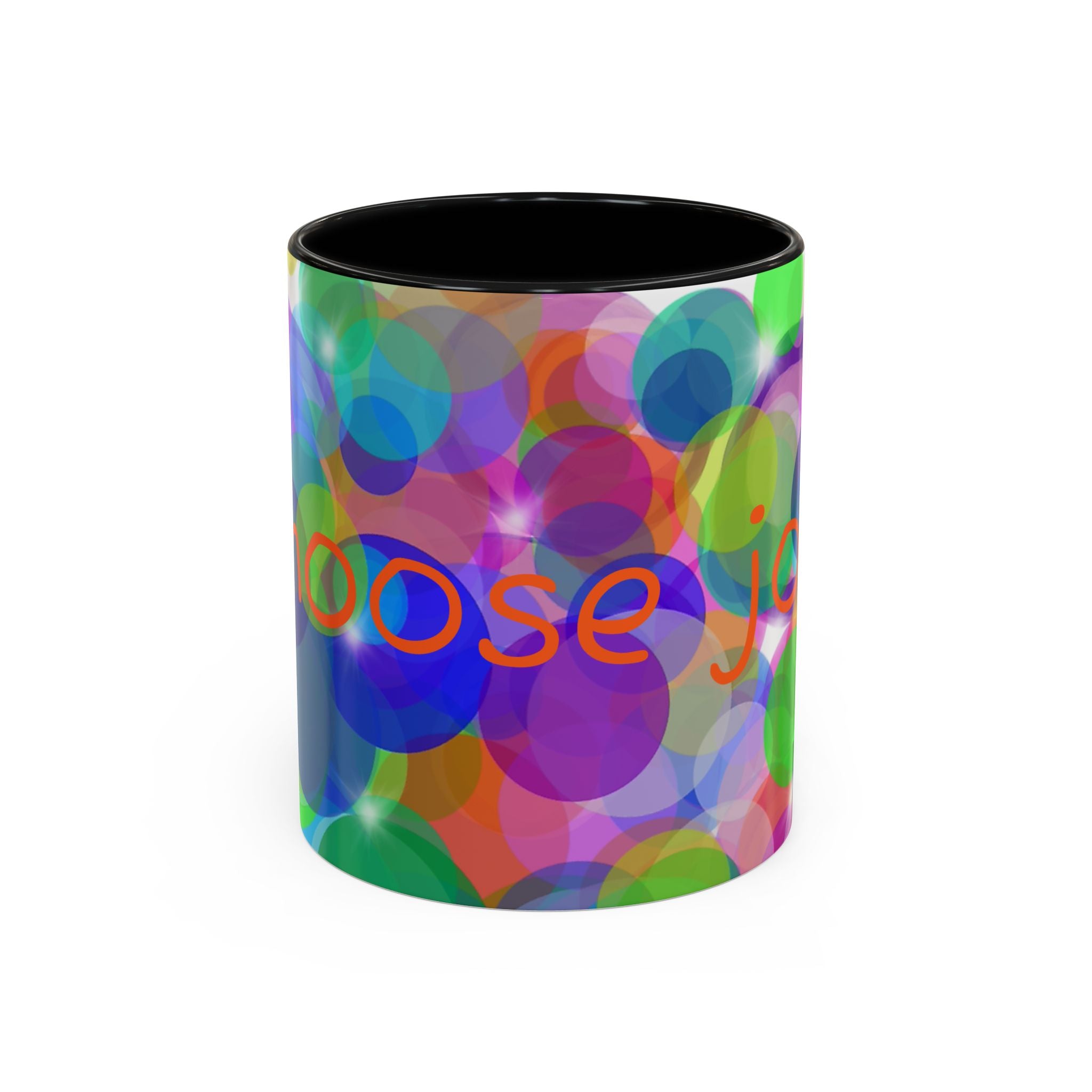 Colorful Bokeh "Choose Joy!" Accent Coffee Mug (11/15oz)