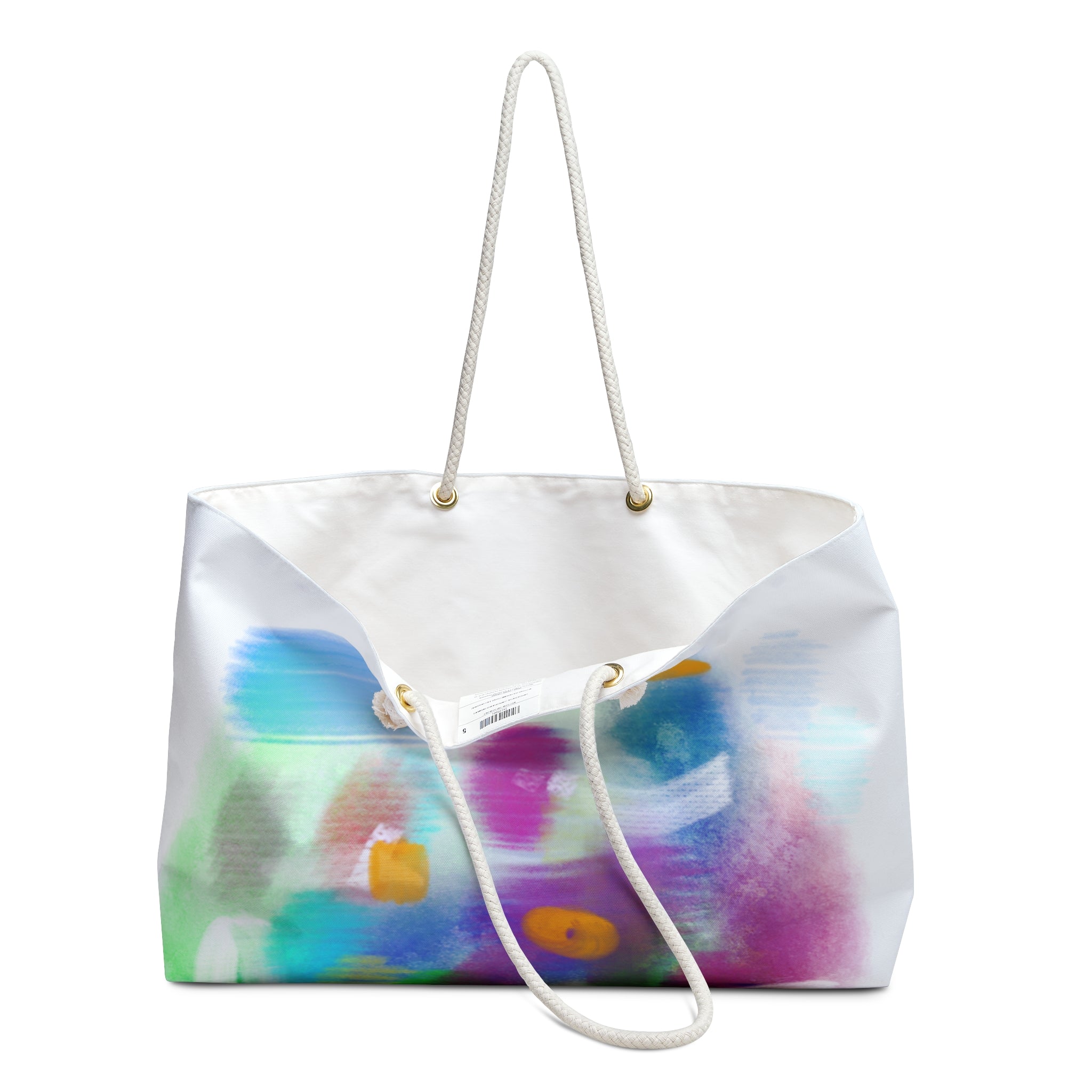 Abstract Watercolor Weekender Bag — Colorful Brushstroke Travel Tote