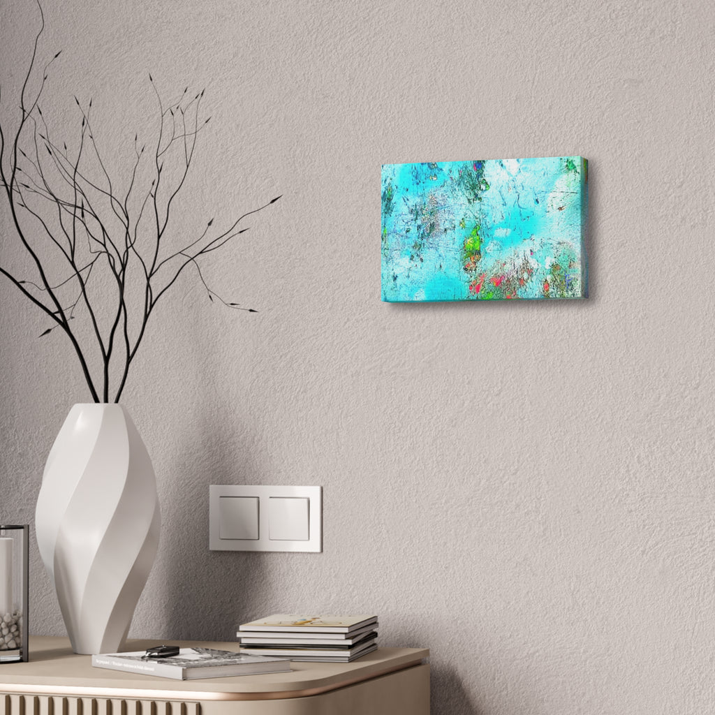 Abstract Aqua Texture Canvas