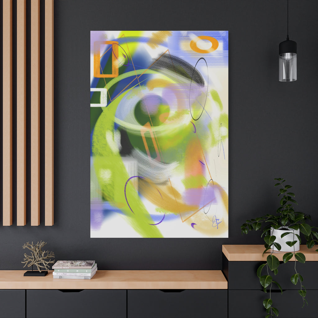 Abstract Color Swirl Matte Canvas Print — Modern Stretched Wall Art