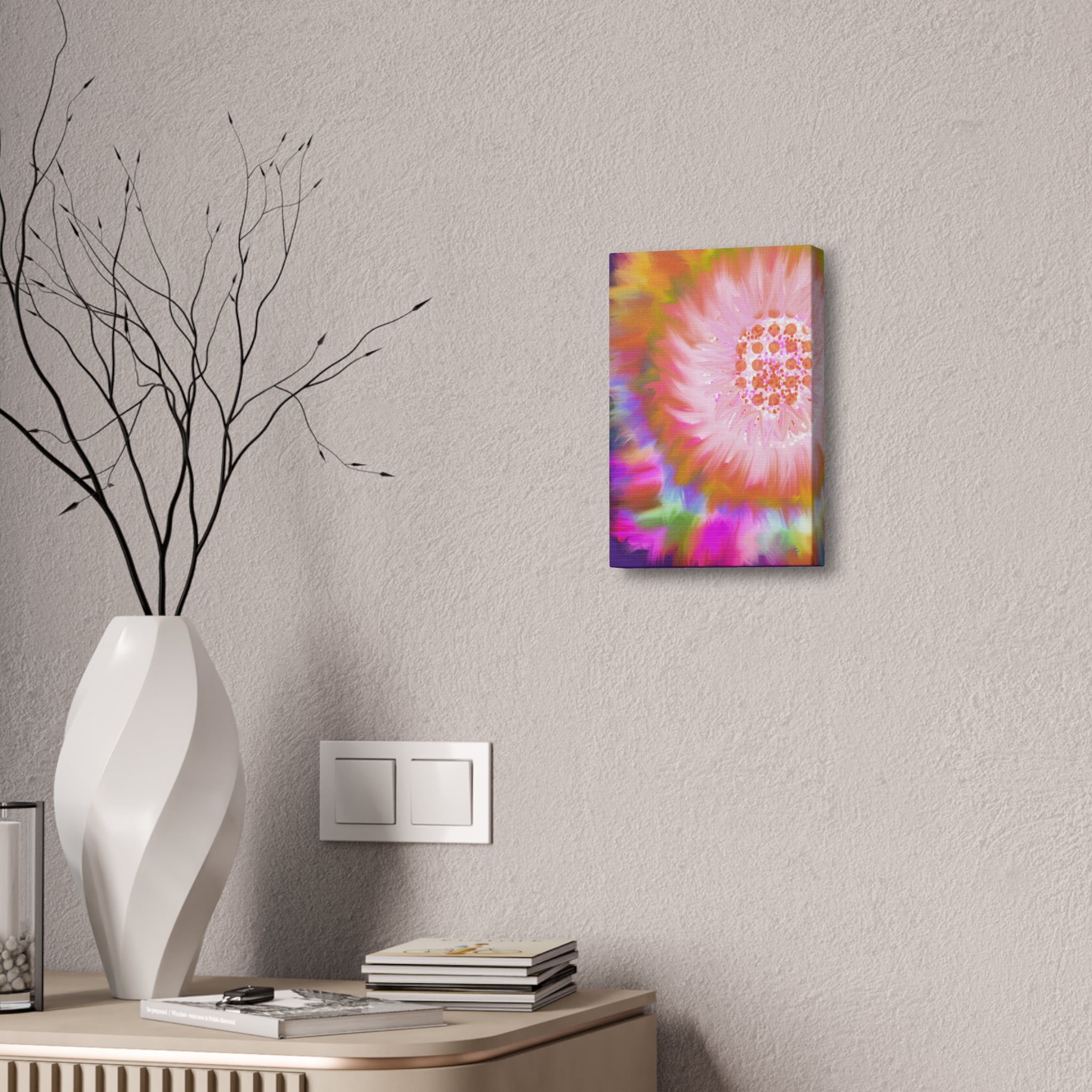 Abstract Floral Burst Canvas Stretched 1.5" — Colorful Sunflower Wall Art