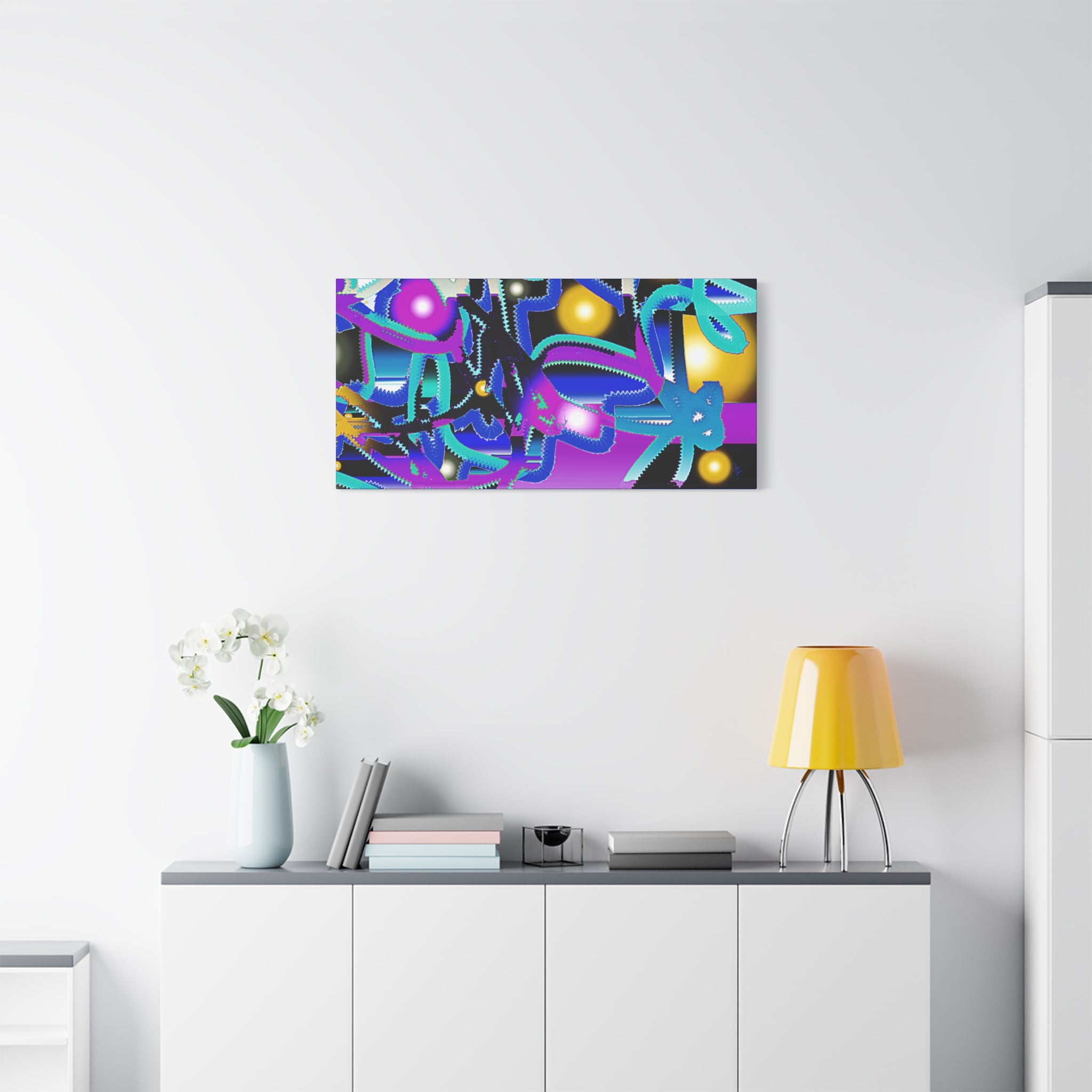 Contemporary City Lights Matte Canvas Wall Art — Stretched 1.25"