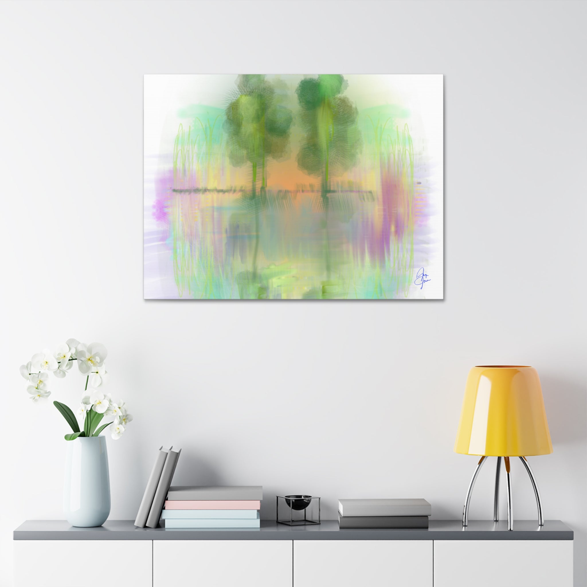 Serene Pastel Trees Canvas Print — Stretched 1.5"