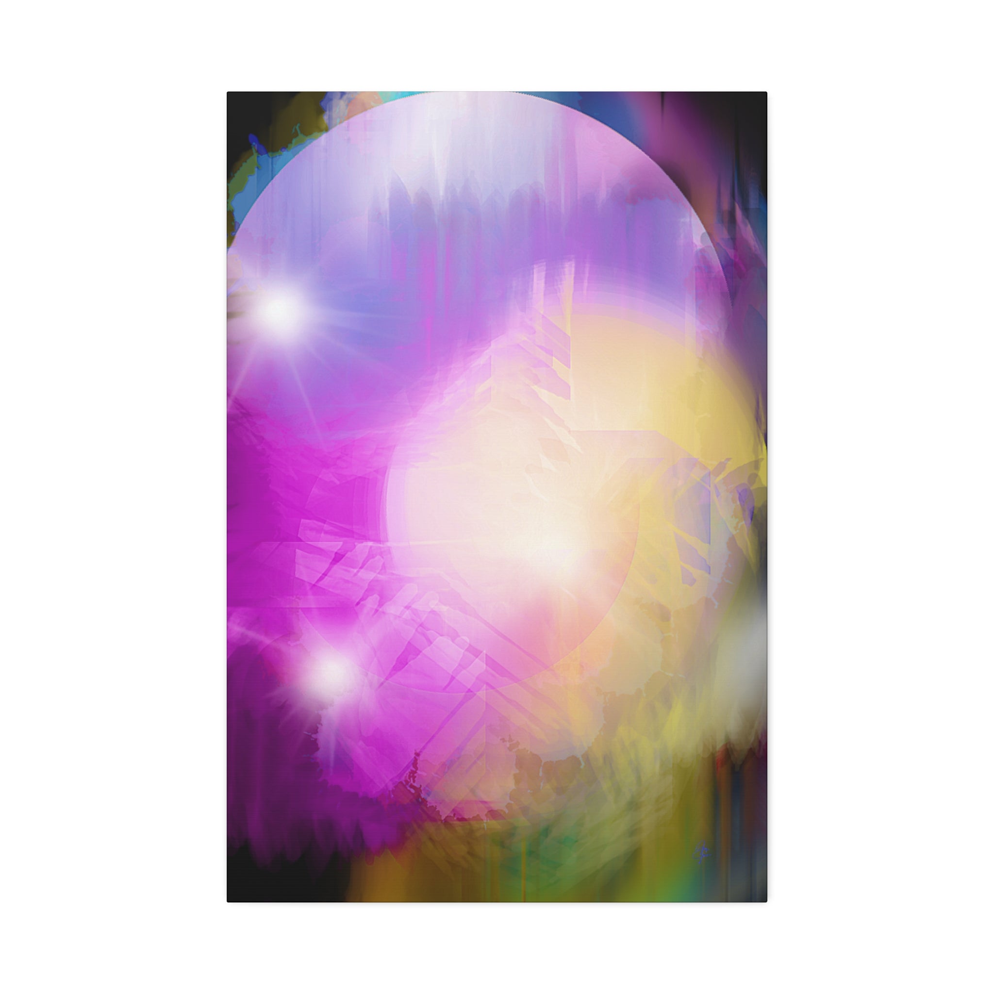 Abstract Aurora Canvas Print — Vibrant Pink & Purple Stretched Wall Art