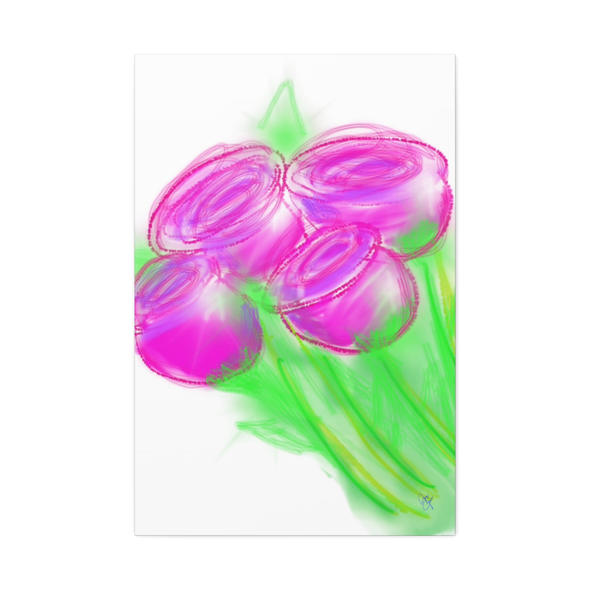 Pink Bloom Abstract Canvas