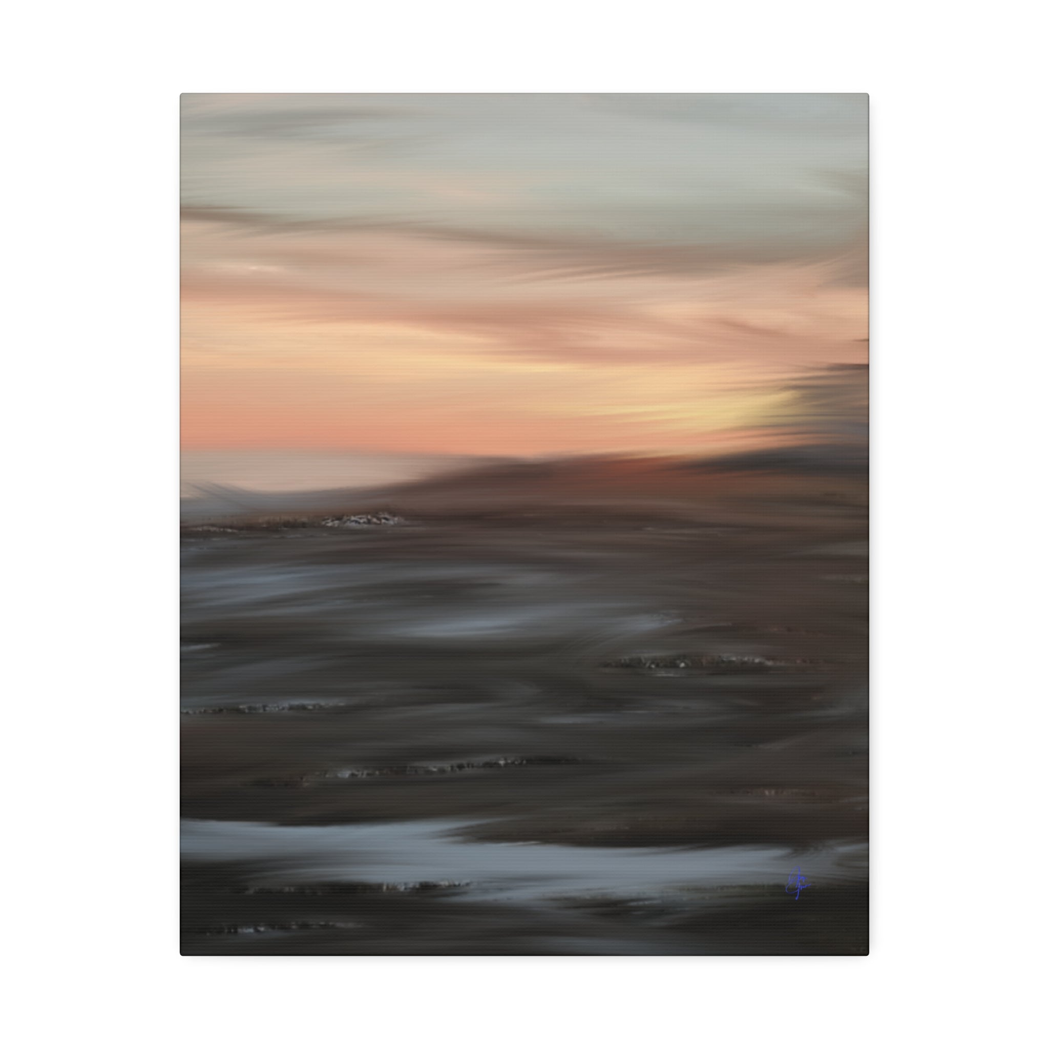 Sunset Blur Seascape Canvas Print — Abstract Coastal Wall Art