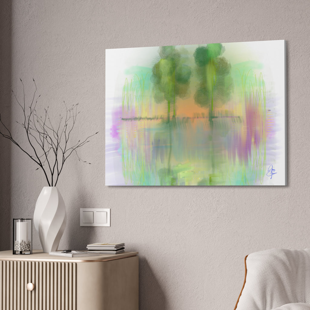 Serene Pastel Trees Canvas Print — Stretched 1.5"