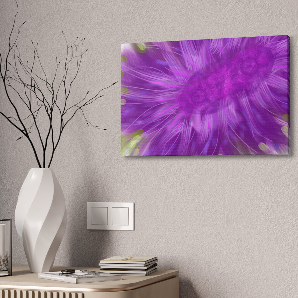 Purple Floral Burst Canvas Print – Abstract Flower Wall Art (Stretched 1.5")