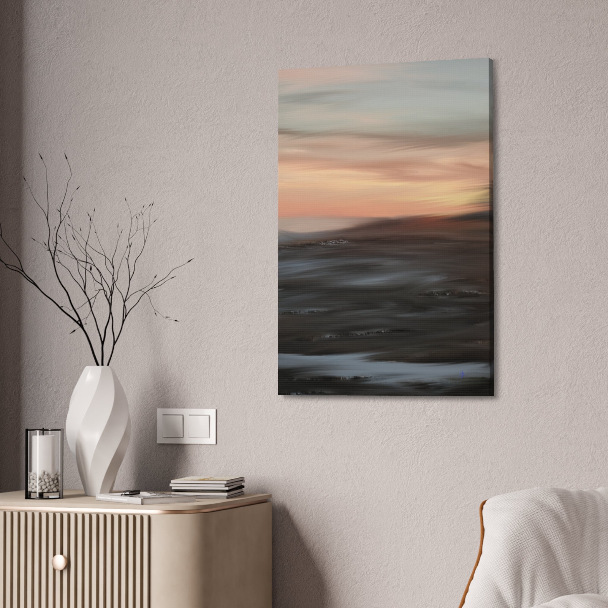 Sunset Blur Seascape Canvas Print — Abstract Coastal Wall Art