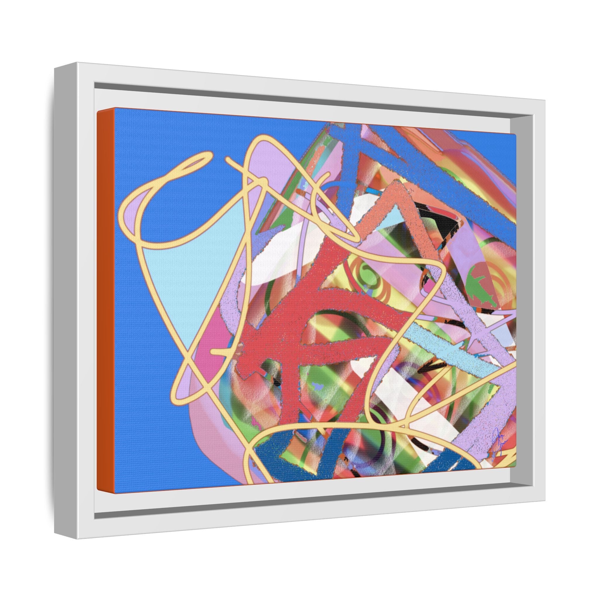 Abstract Multi‑Color Framed Canvas Art – Vibrant Modern Wall Decor