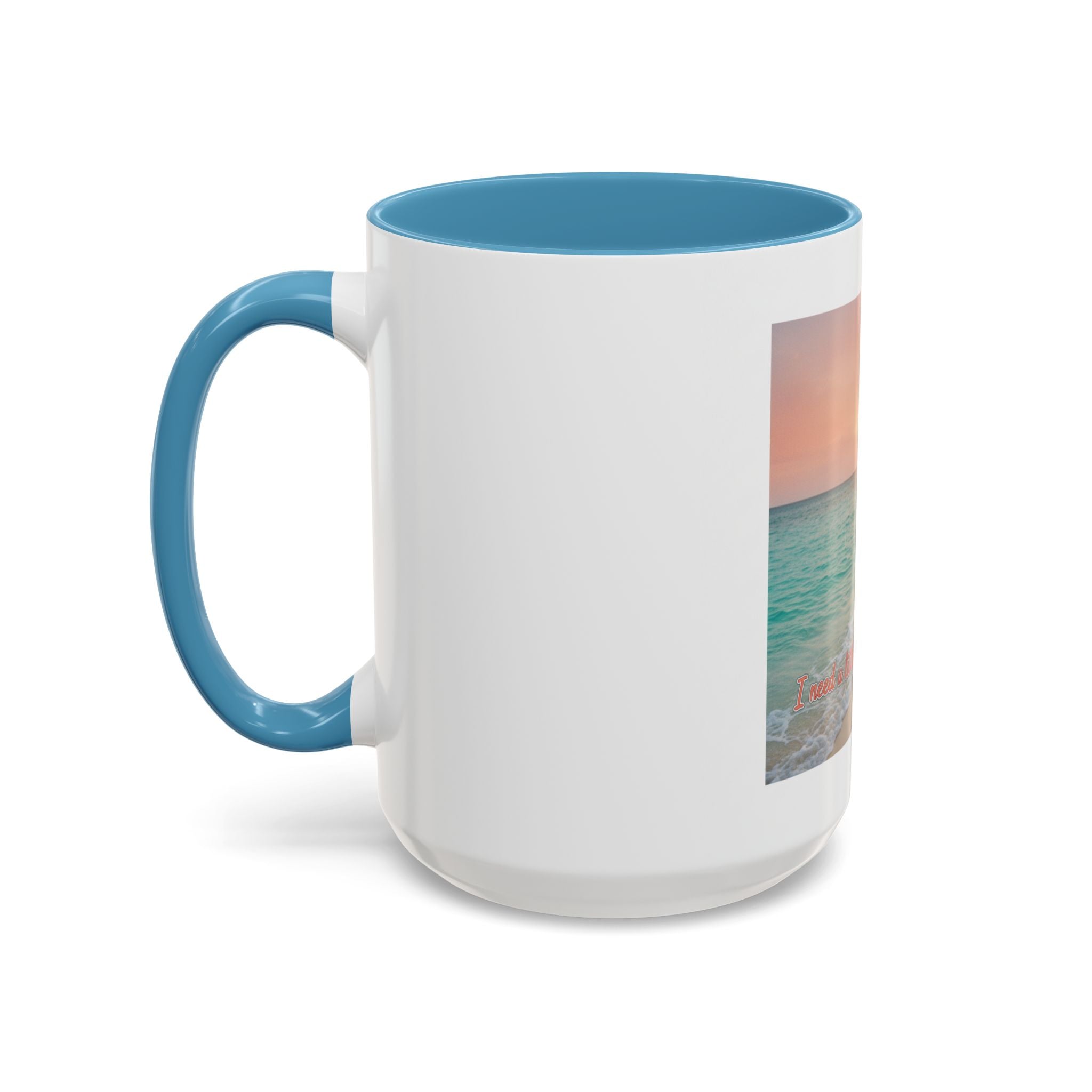 Tropical Beach Coffee Mug — Sunset Palm Ocean Accent Mug (11/15 oz)