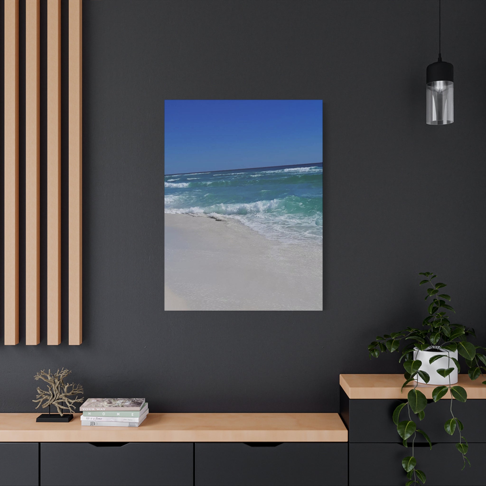 Seaside Waves Matte Canvas Print — Stretched Beach Wall Art
