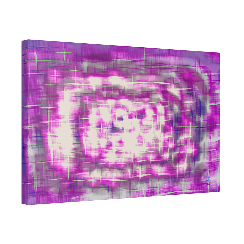 Purple Abstract Stretched Canvas Wall Art — Pink White Geometric Texture