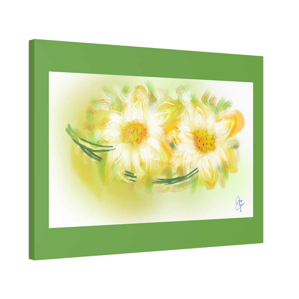 Yellow Daisy Floral Canvas Print – Stretched 1.5" Edge Art
