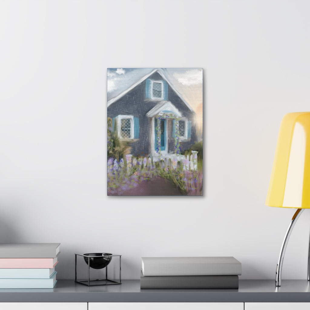 Coastal Cottage Garden Canvas Print — Stretched 1.5" Wall Art