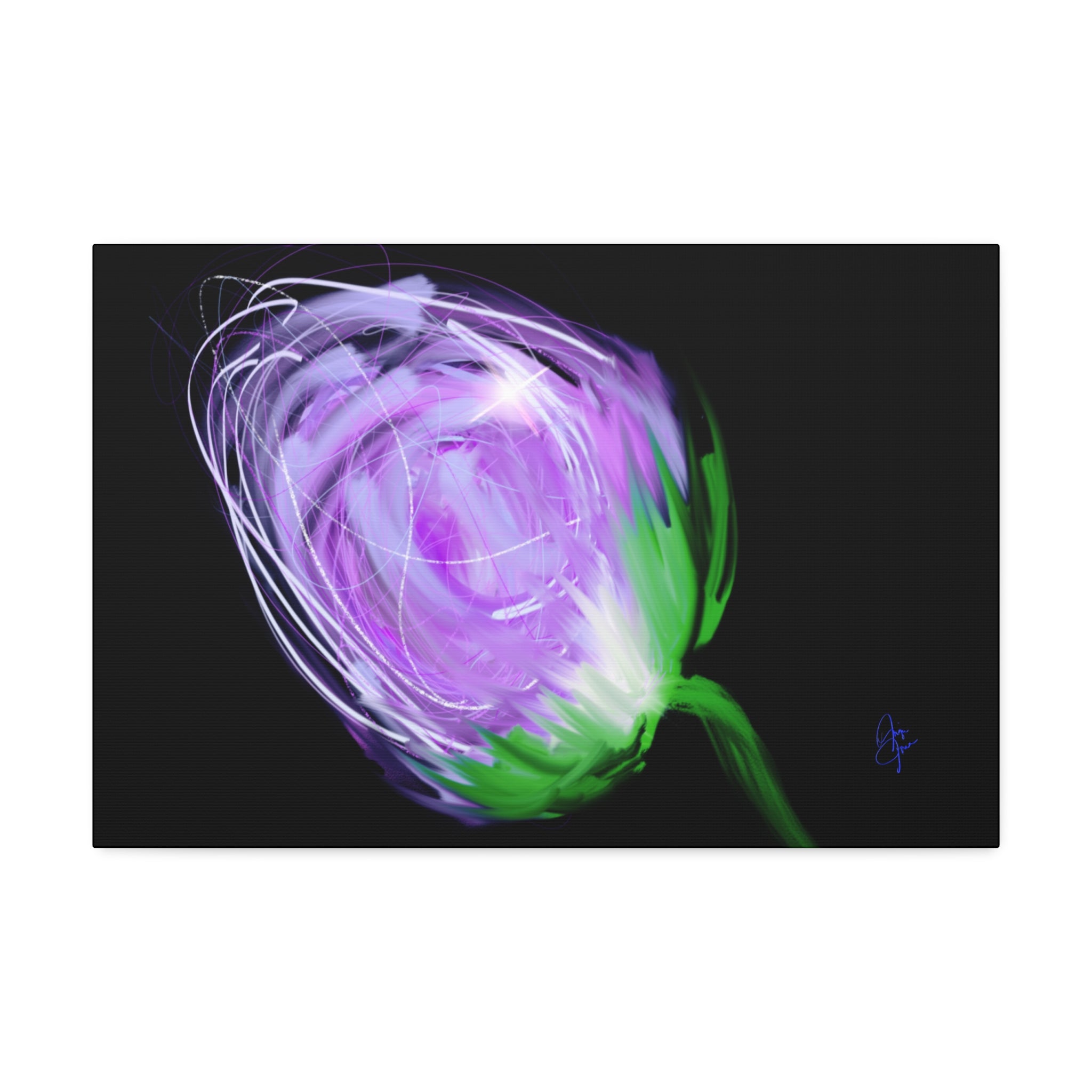 Abstract Purple Bloom Canvas Print — Stretched 1.5" Wall Art