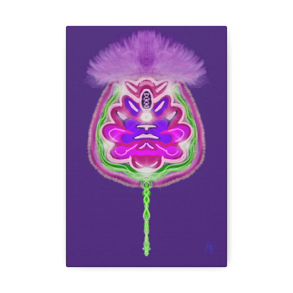Abstract Purple Floral Canvas Wall Art — Stretched 1.5"