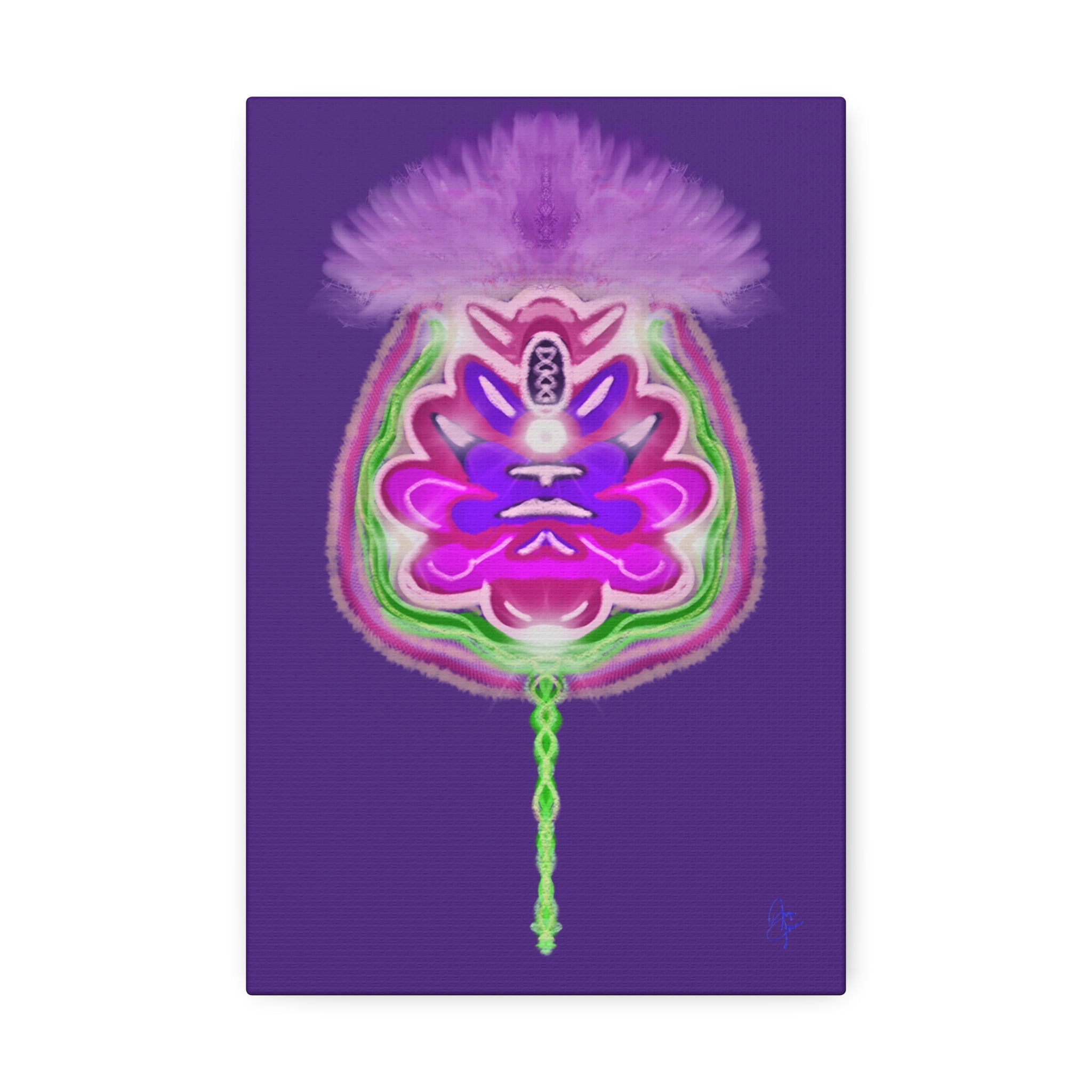 Abstract Purple Floral Canvas Wall Art — Stretched 1.5"