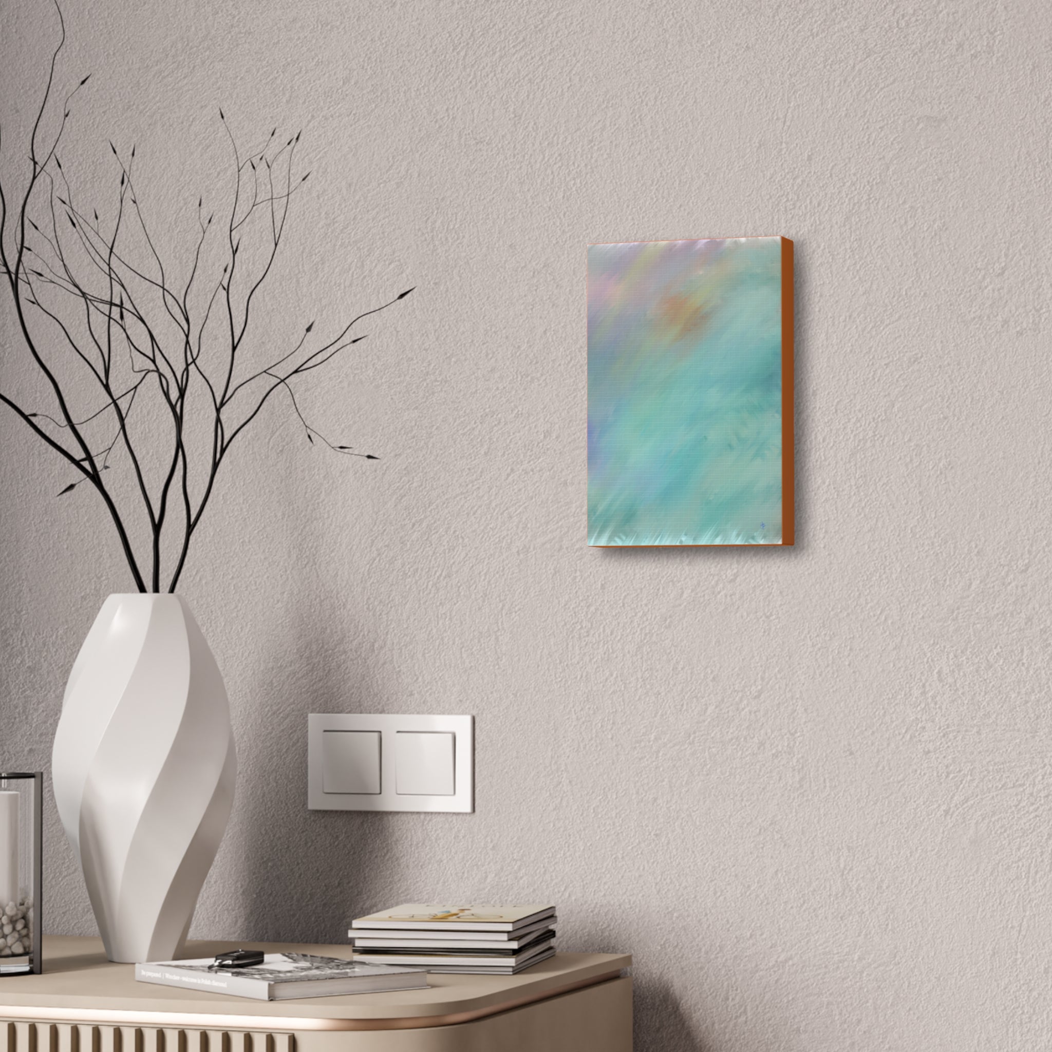 Abstract Teal Watercolor Canvas Print — Stretched 1.5" Edge