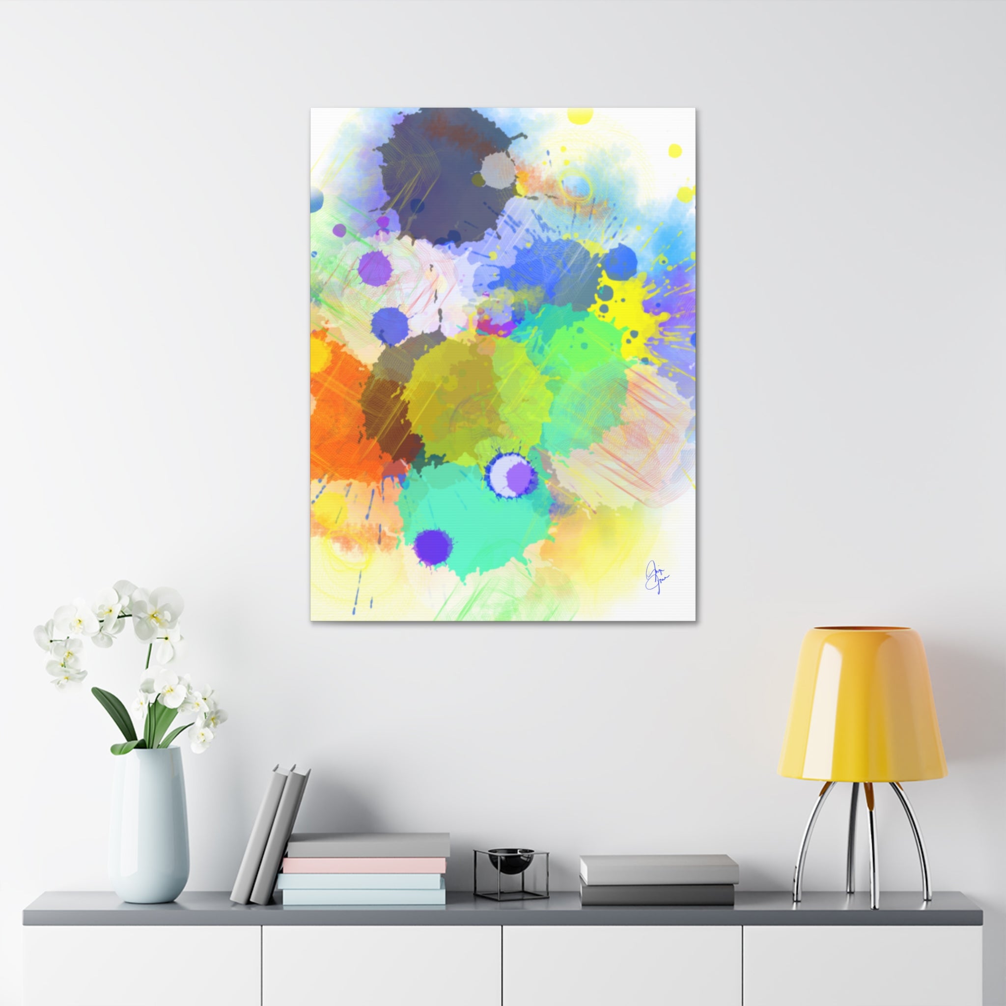 Abstract Color Splash Canvas Print — Stretched 1.5"