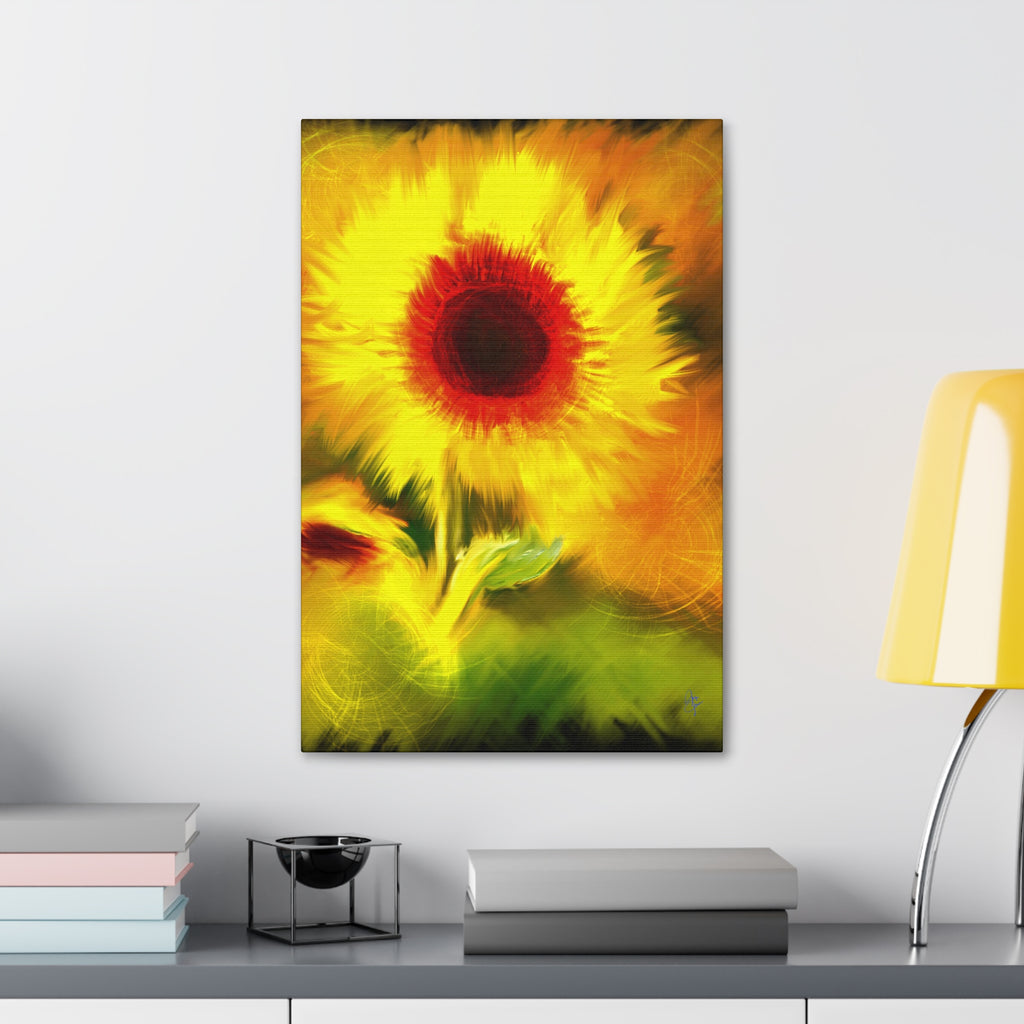 Sunflower Canvas Print – Bright Yellow Floral Wall Art (Stretched 1.5")