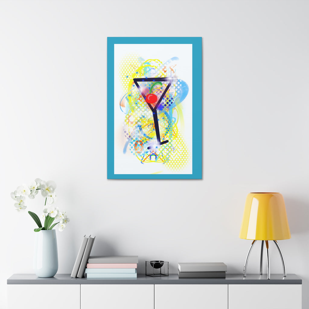 Martini Pop Art Canvas Print — Colorful Cocktail Wall Art (Stretched Canvas 1.5")