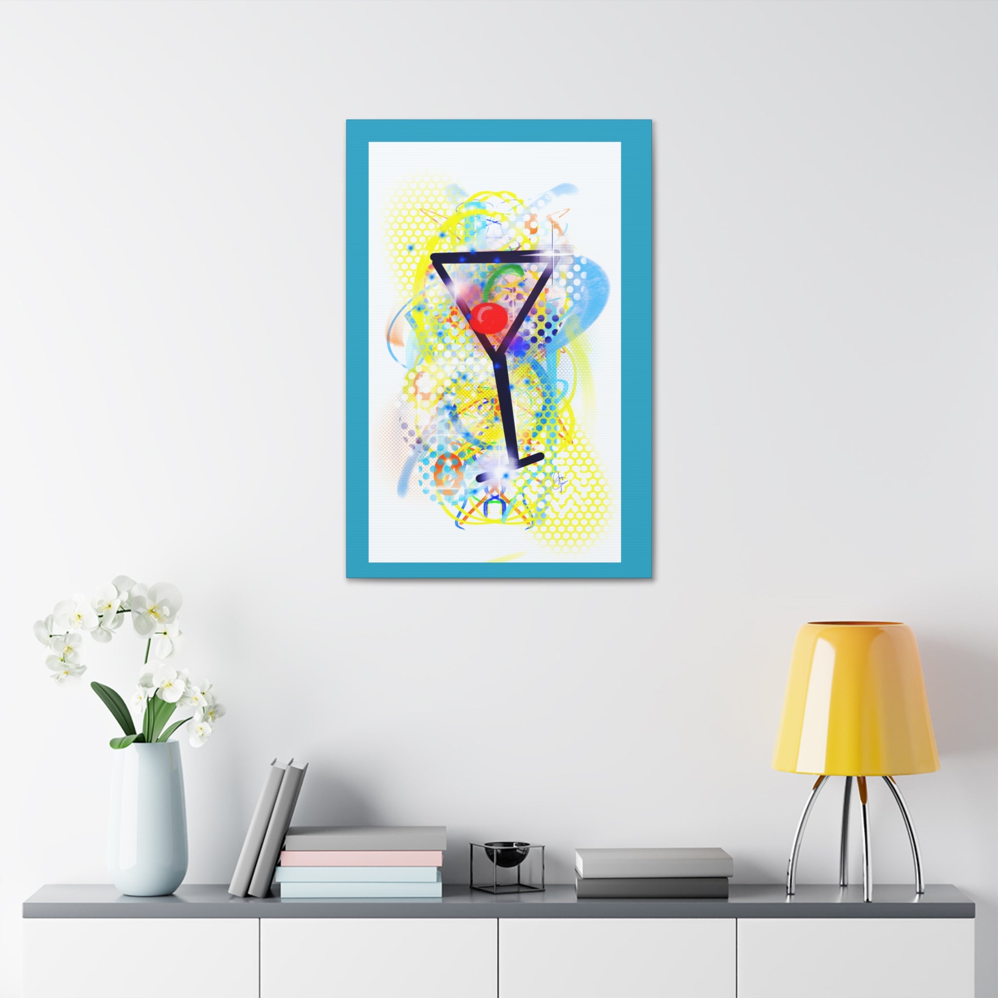 Martini Pop Art Canvas Print — Colorful Cocktail Wall Art (Stretched Canvas 1.5")