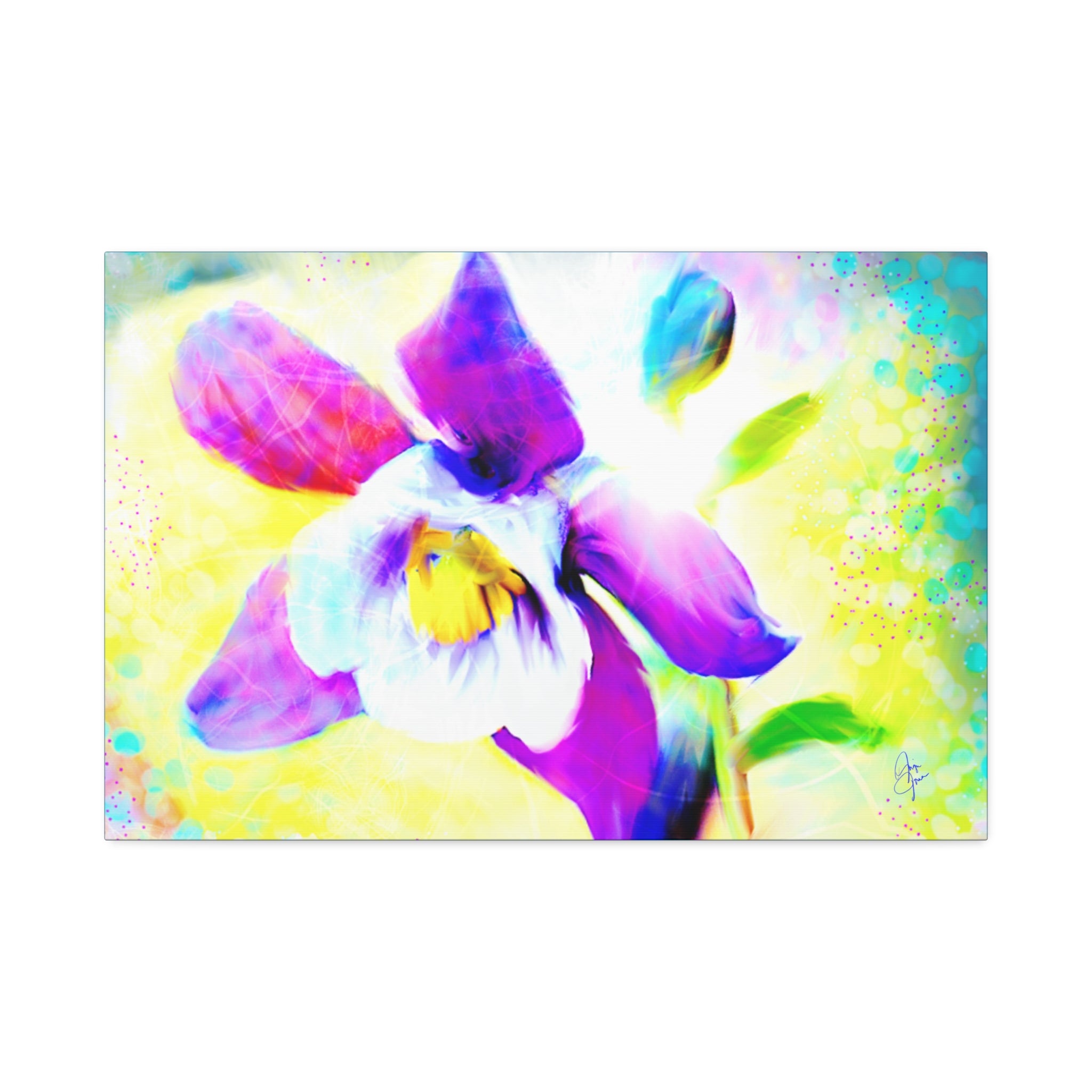 Purple Orchid Canvas Wall Art - Vibrant Floral Stretched Canvas