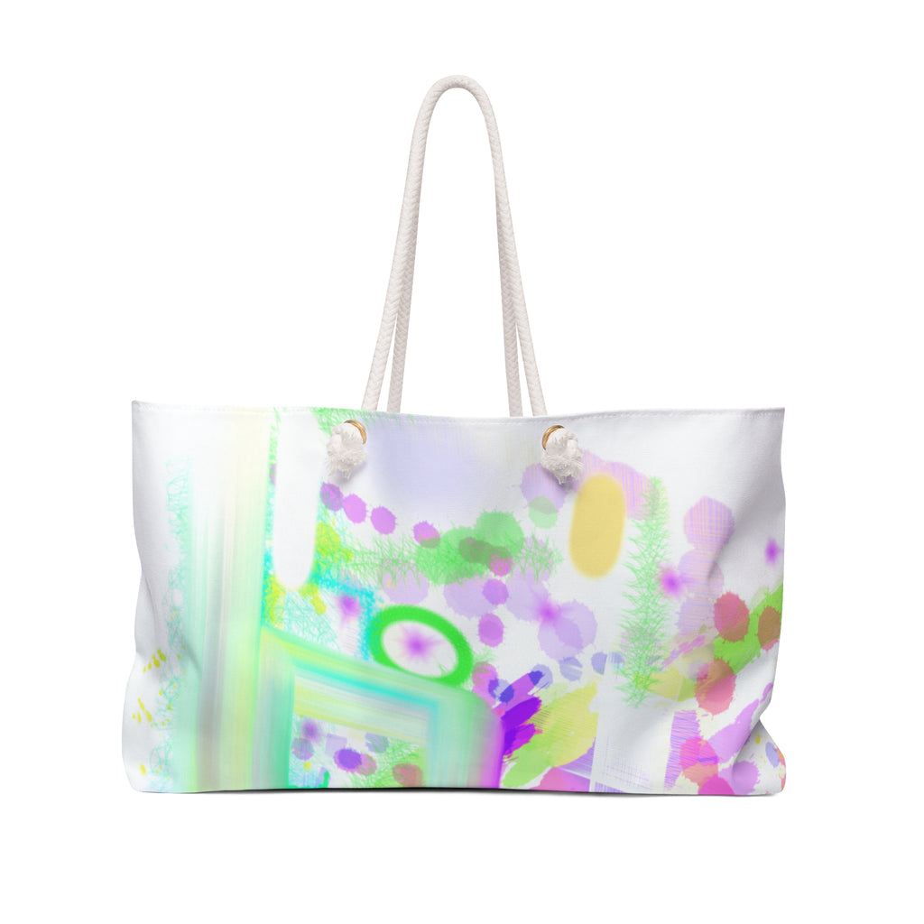 Pastel Abstract Weekender Bag — Bright Watercolor Travel Tote