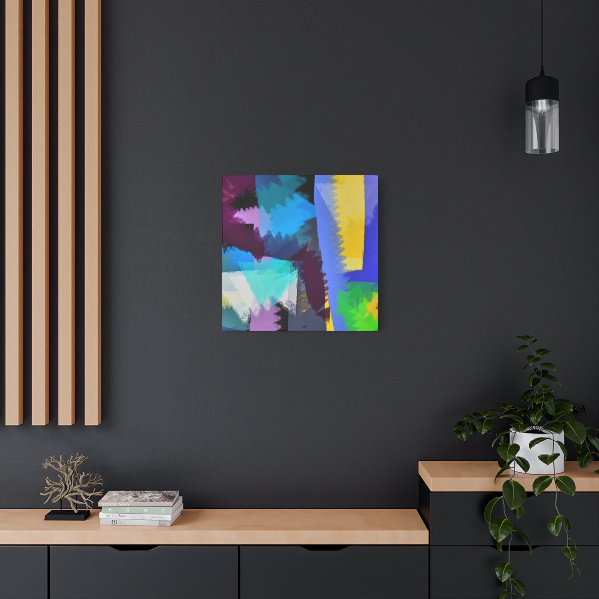 Abstract Color Burst Canvas Print — Vibrant Geometric Wall Art