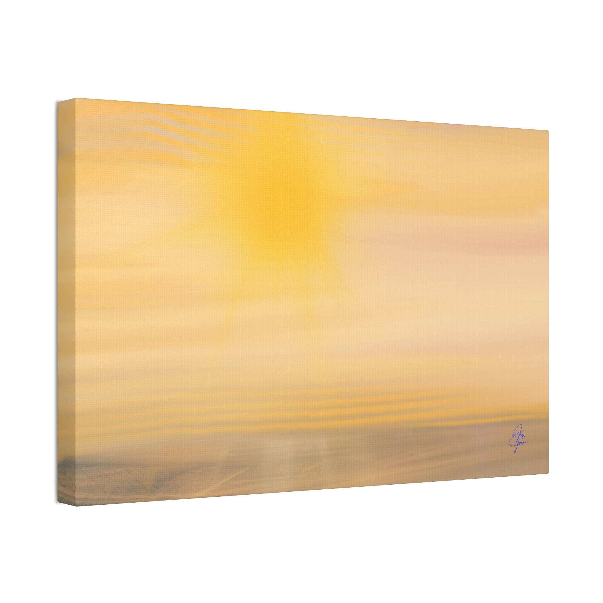 Golden Sunrise Canvas Wall Art – Tranquil Coastal Landscape, Stretched 1.5"