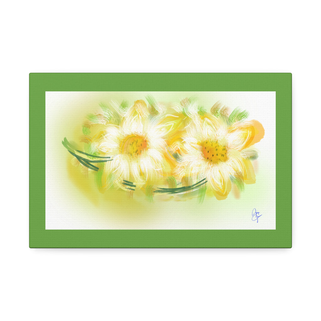 Yellow Daisy Floral Canvas Print – Stretched 1.5" Edge Art