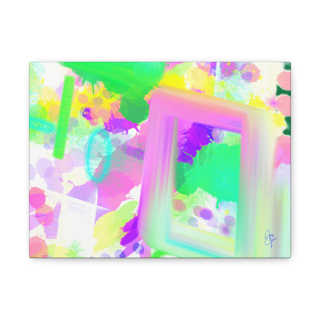 Abstract Pastel Splash Canvas Print — Bright Neon Frame Wall Art