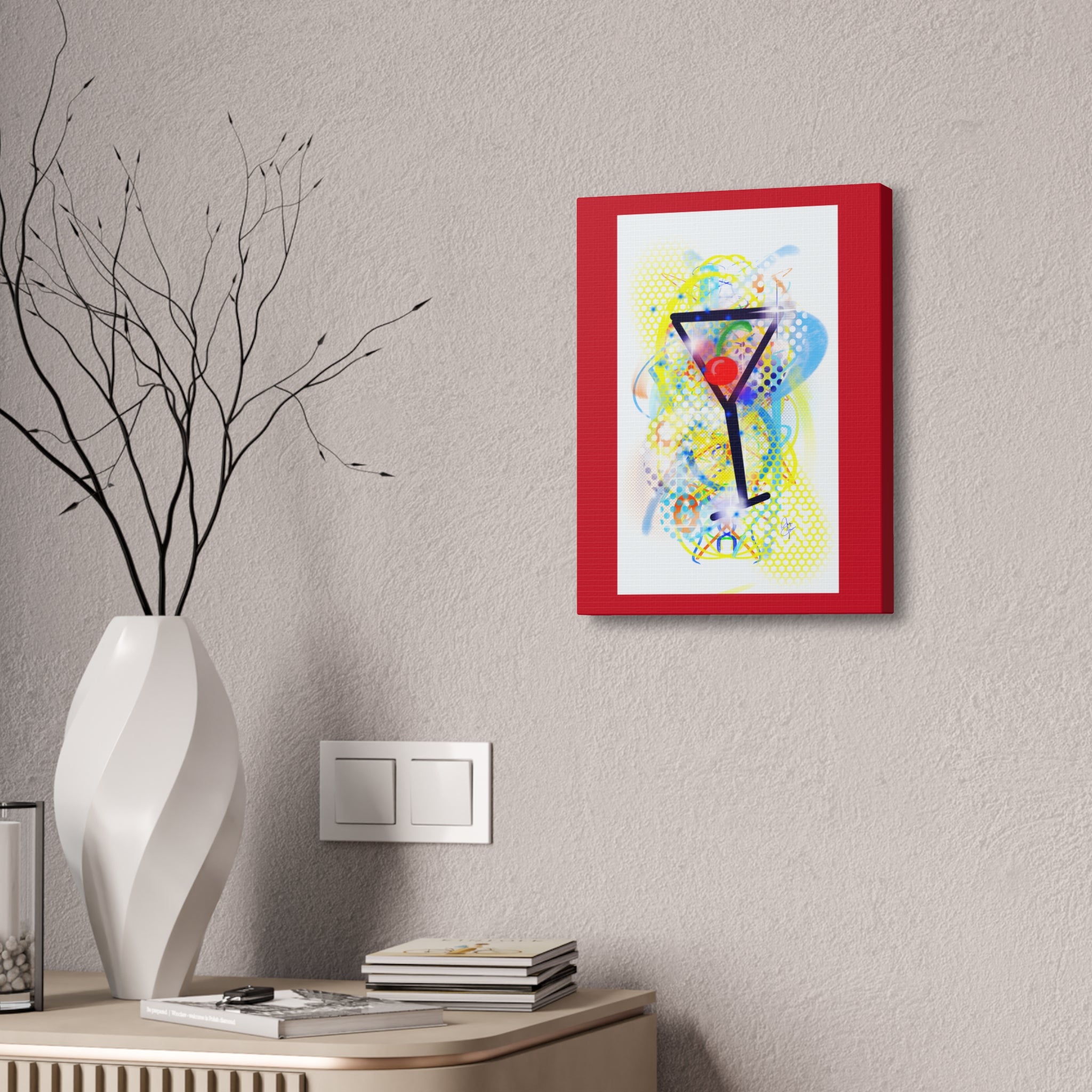 Martini Pop Art Canvas Print — Colorful Cocktail Wall Art (Stretched Canvas 1.5")